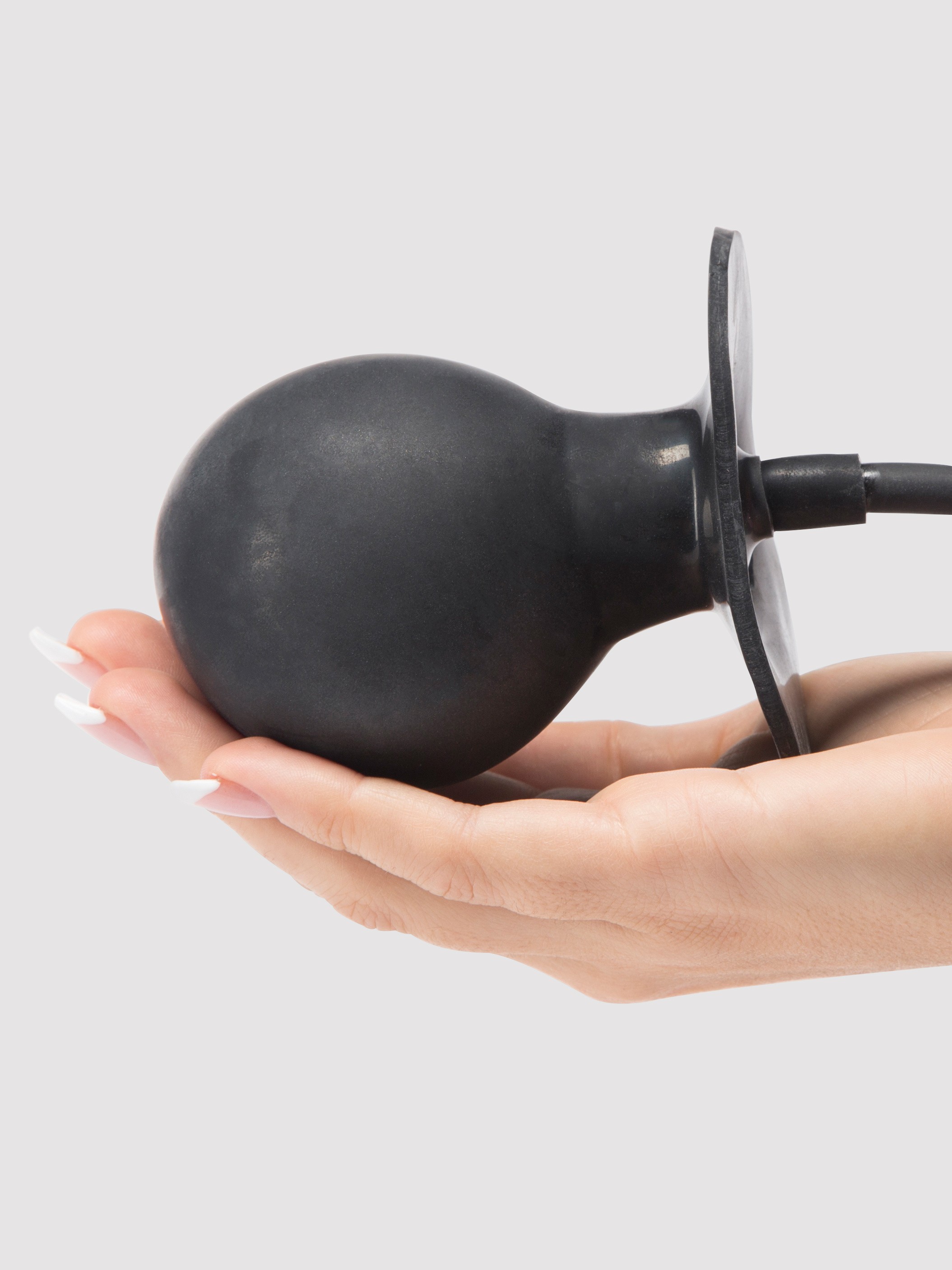 Cock Locker Inflatable Foam Core Ball Butt Plug 6 Inch, Black, hi-res