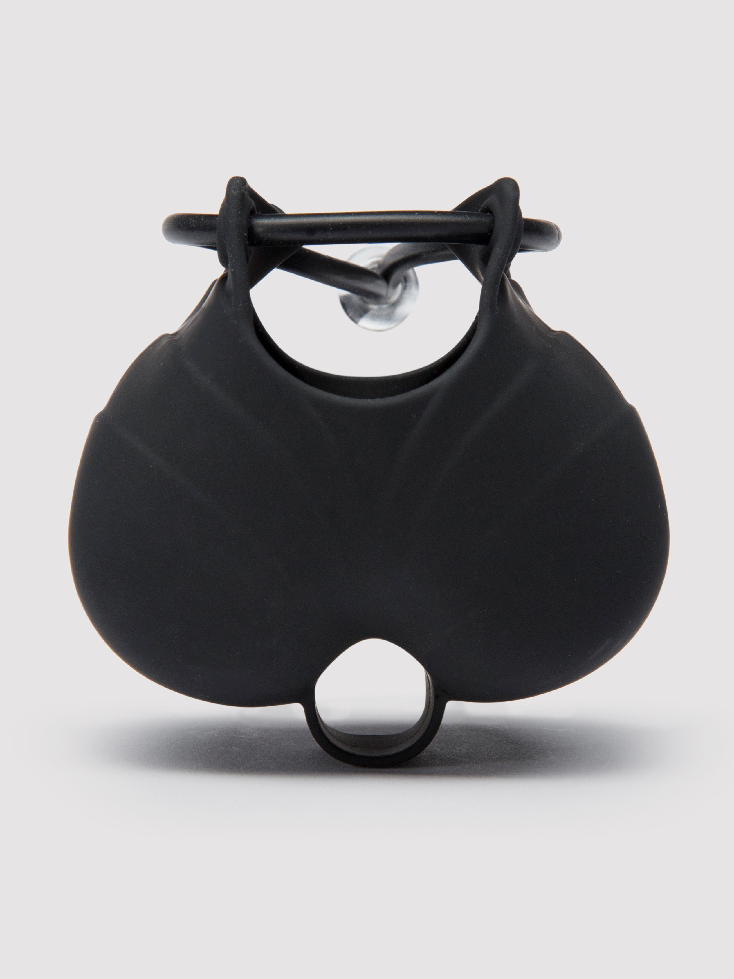 Bad Kitty Adjustable Cock Ring with Ball Bag, Black, hi-res