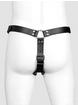 DOMINIX Deluxe Leather Harness with Butt Plug and Cock Cage, Black, hi-res