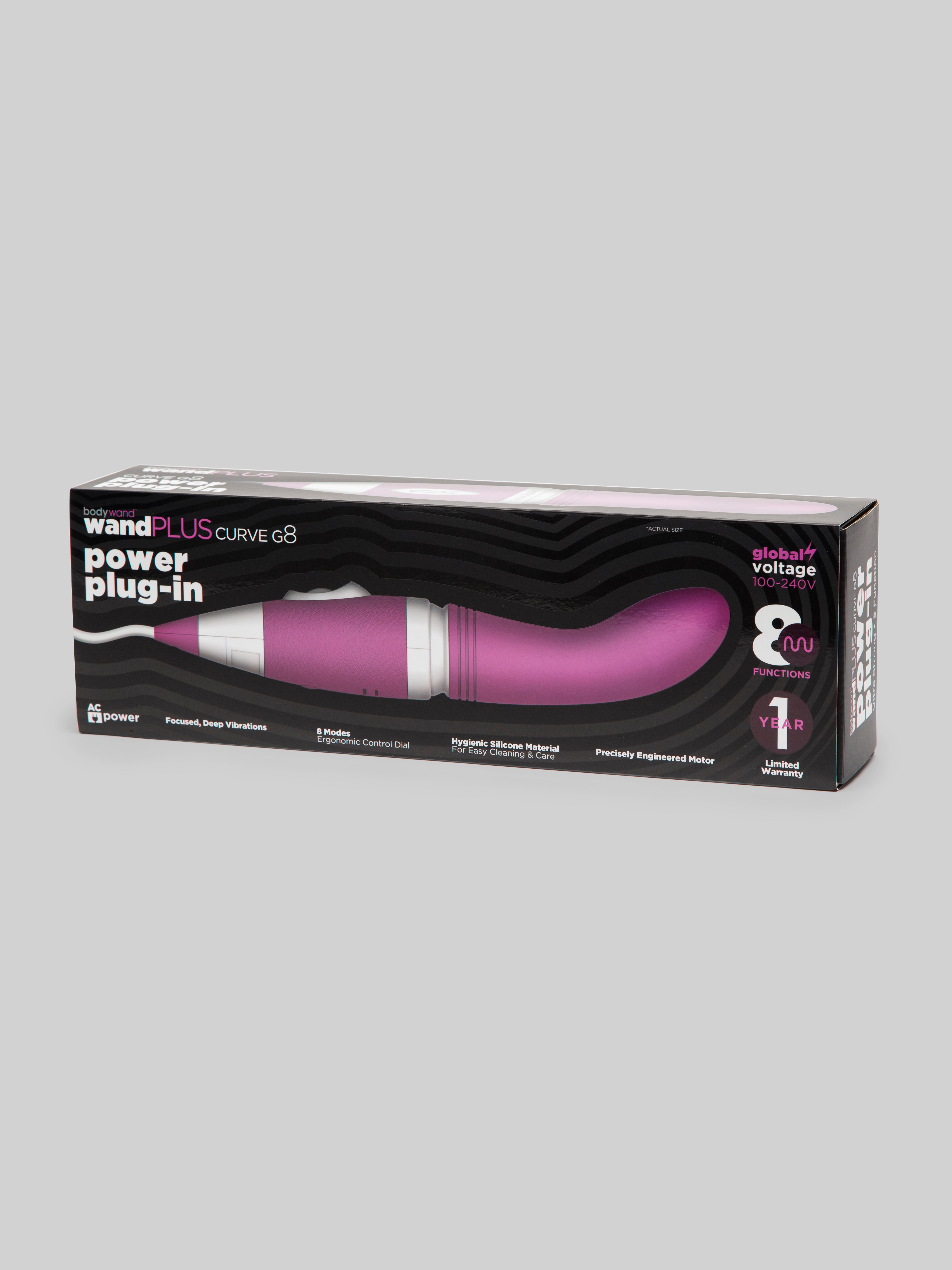 Bodywand Mains Powered WandPLUS Curved Vibrator, Pink, hi-res
