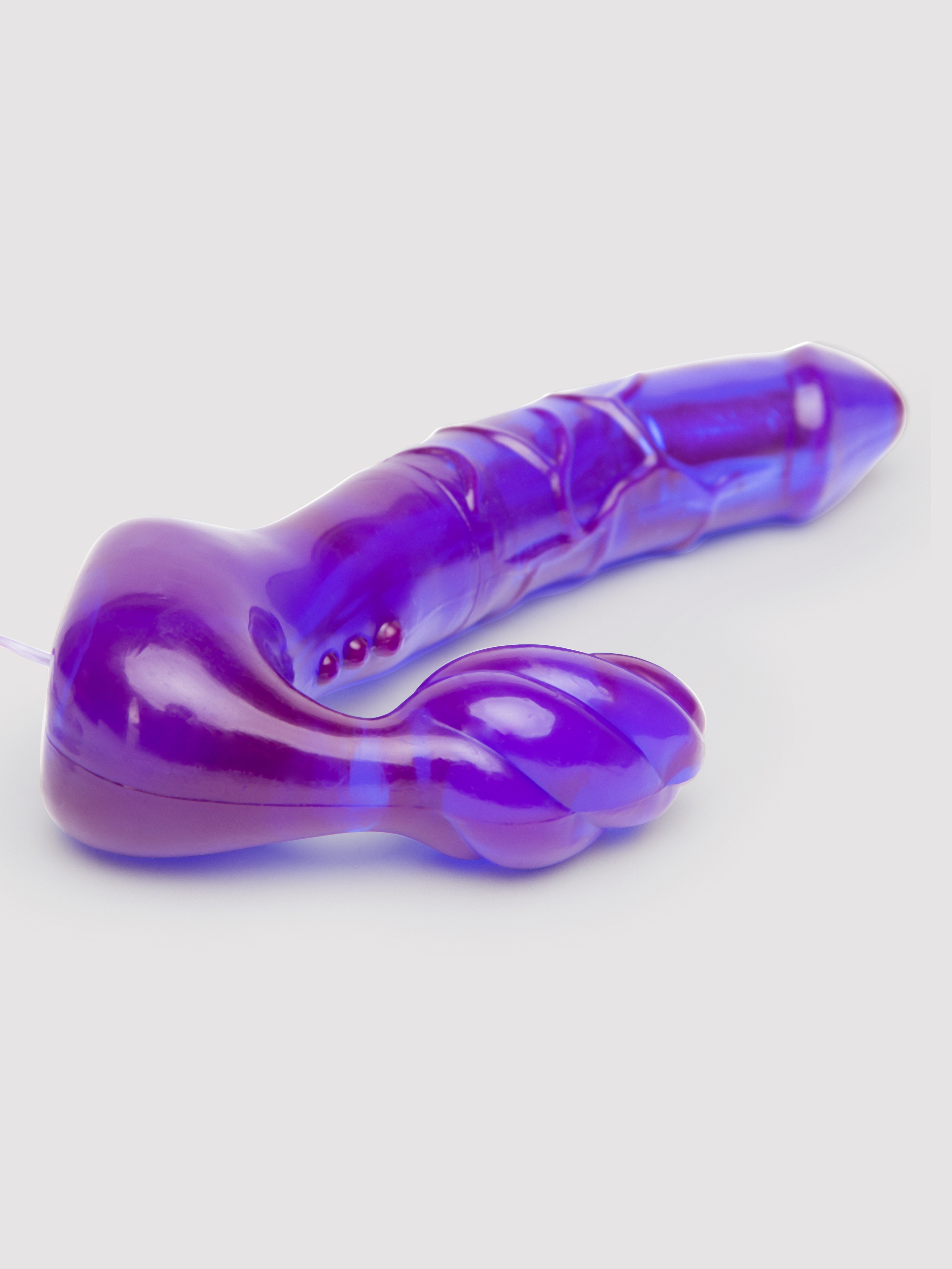 Lovehoney Double Wow Strapless Strap-On Dildo Vibrator 7 Inch, Purple, hi-res