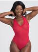 Lovehoney Red Crotchless Halterneck Body, Red, hi-res