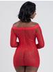 Lovehoney Off the Shoulder Lace Mini Dress, Red, hi-res
