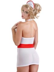 Cottelli Sheer Zip-Up Sexy Nurse Costume, White, hi-res