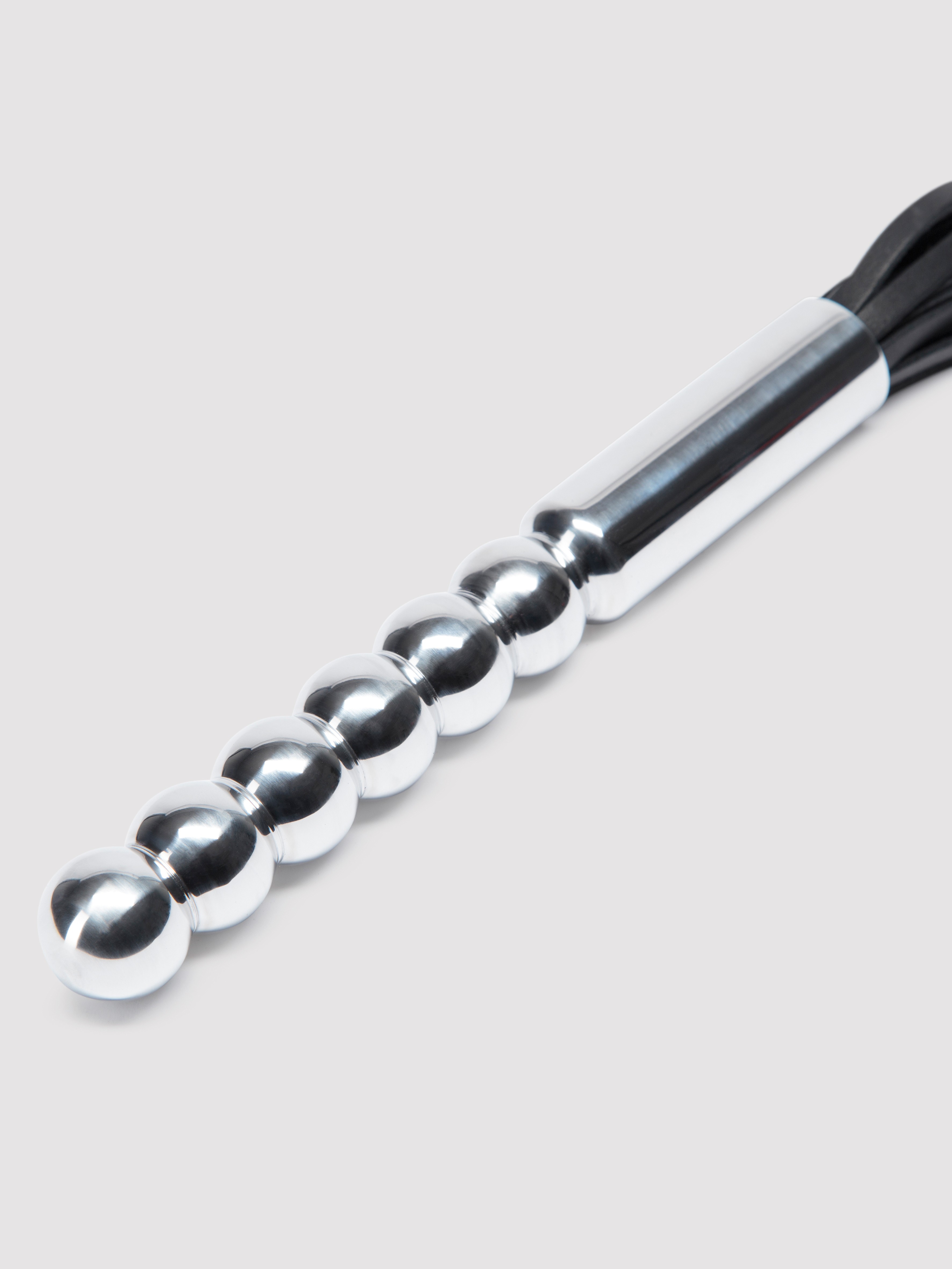 DOMINIX Deluxe Aluminium Dildo with Leather Flogger, Silver, hi-res