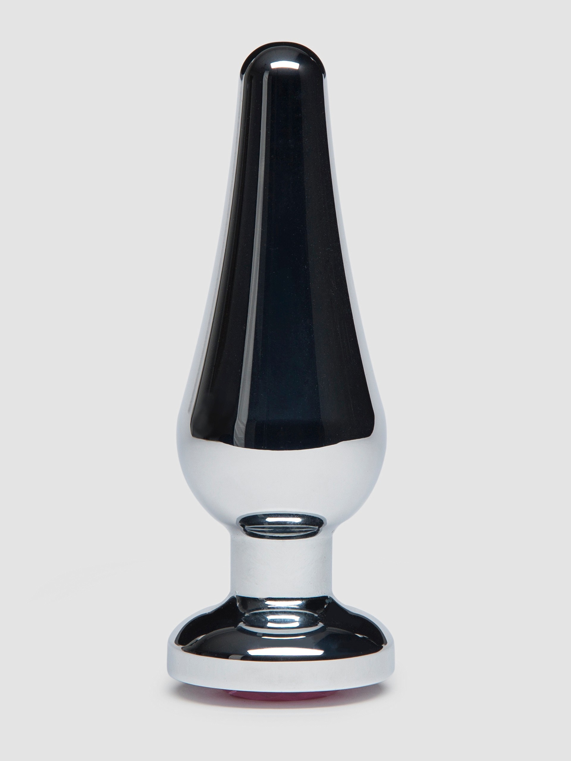 LuxGem Pink Jewelled Metal Butt Plug 4 Inch, Silver, hi-res