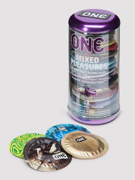 ONE Mixed Pleasures Latex Condoms (24 Count), , hi-res