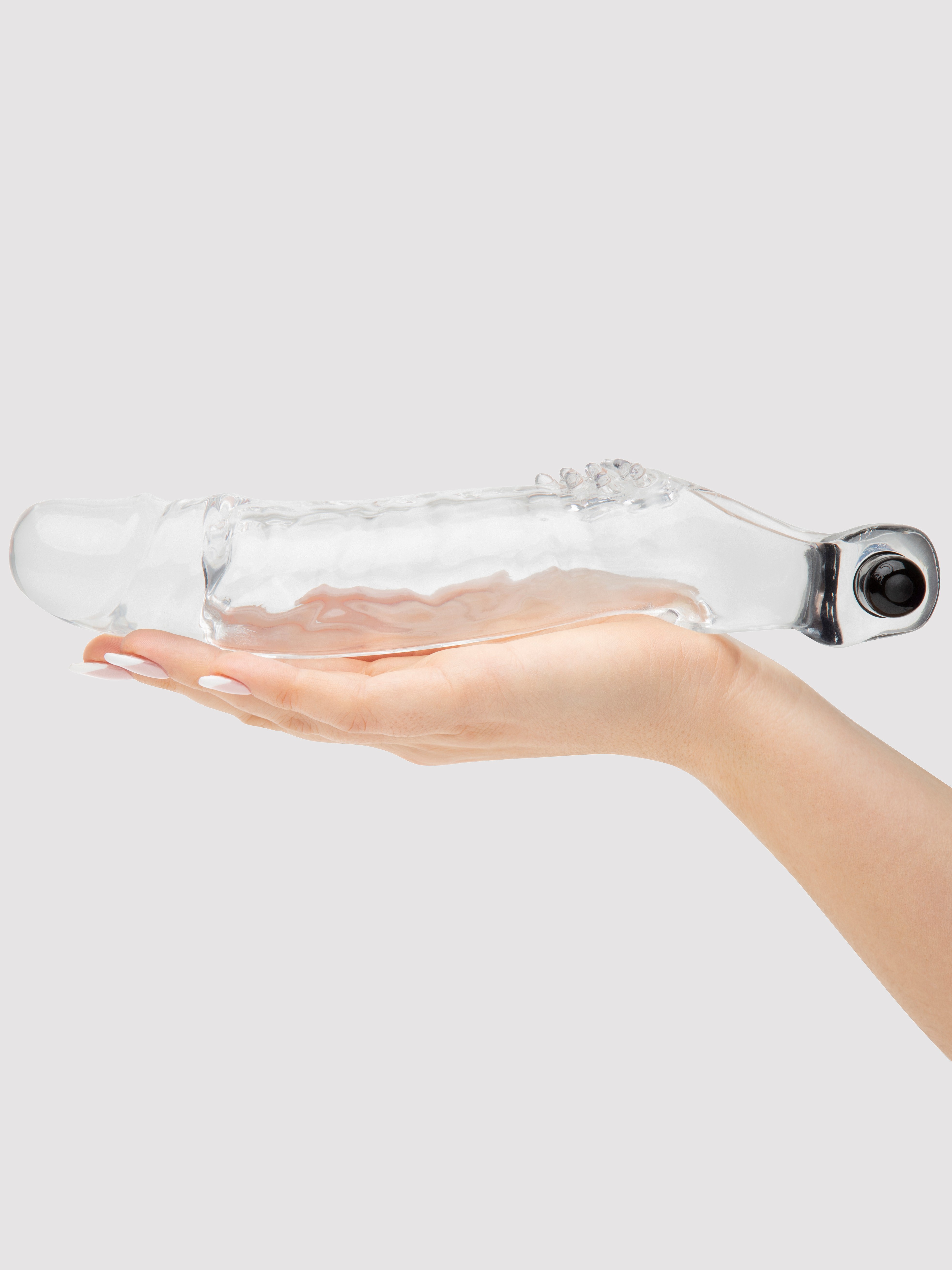 Lovehoney Vibro Mega Mighty 3 Extra Inches Vibrating Penis Extender, Clear, hi-res