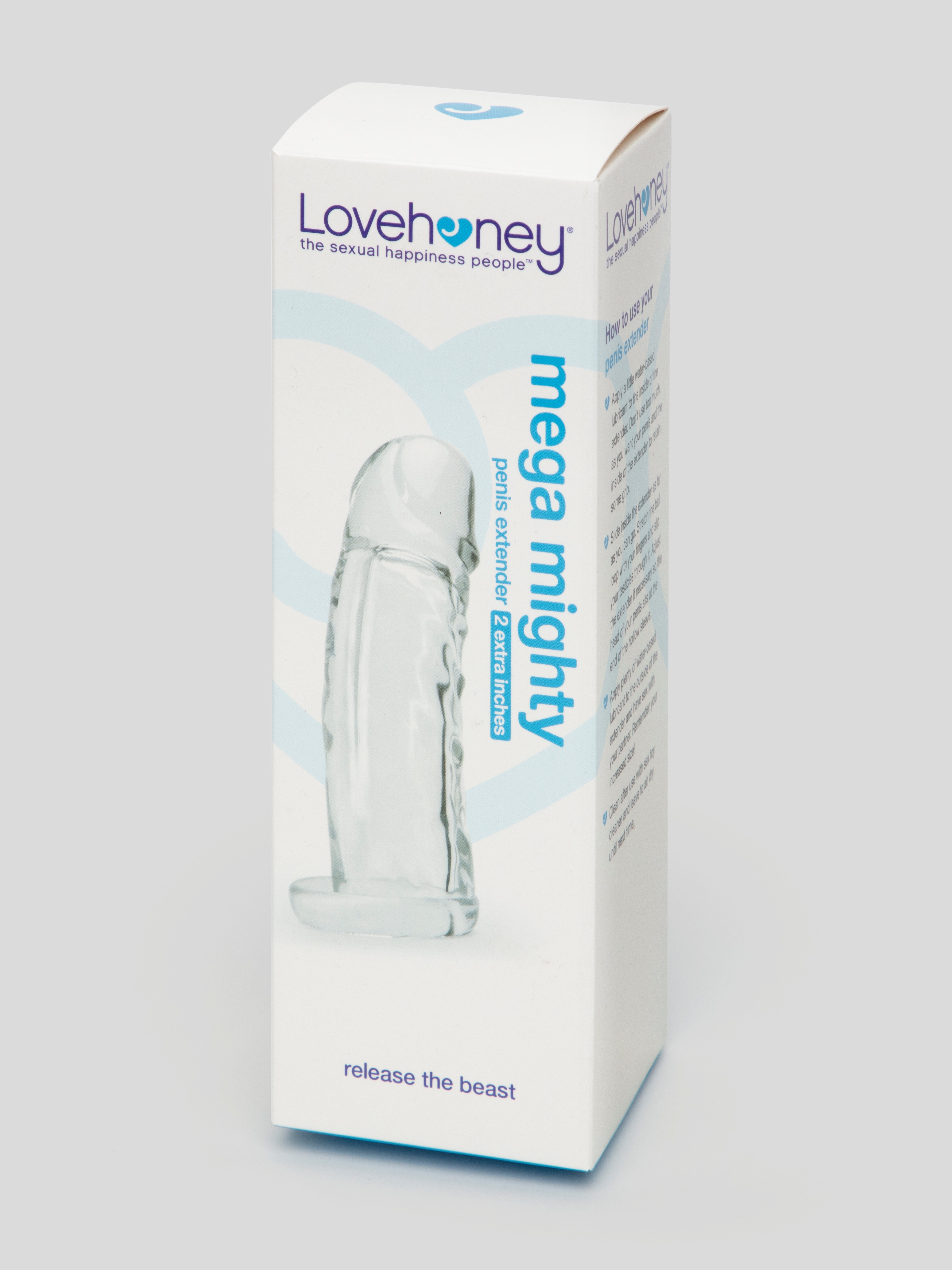 Lovehoney Mega Mighty 2 Extra Inches Girthy Penis Extender with Ball Loop, Clear, hi-res