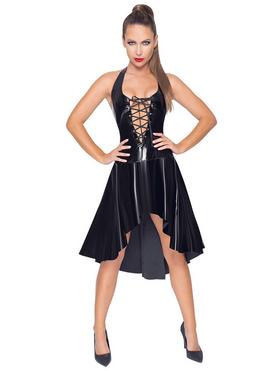 Black Level PVC Deep Plunge Halterneck Dress