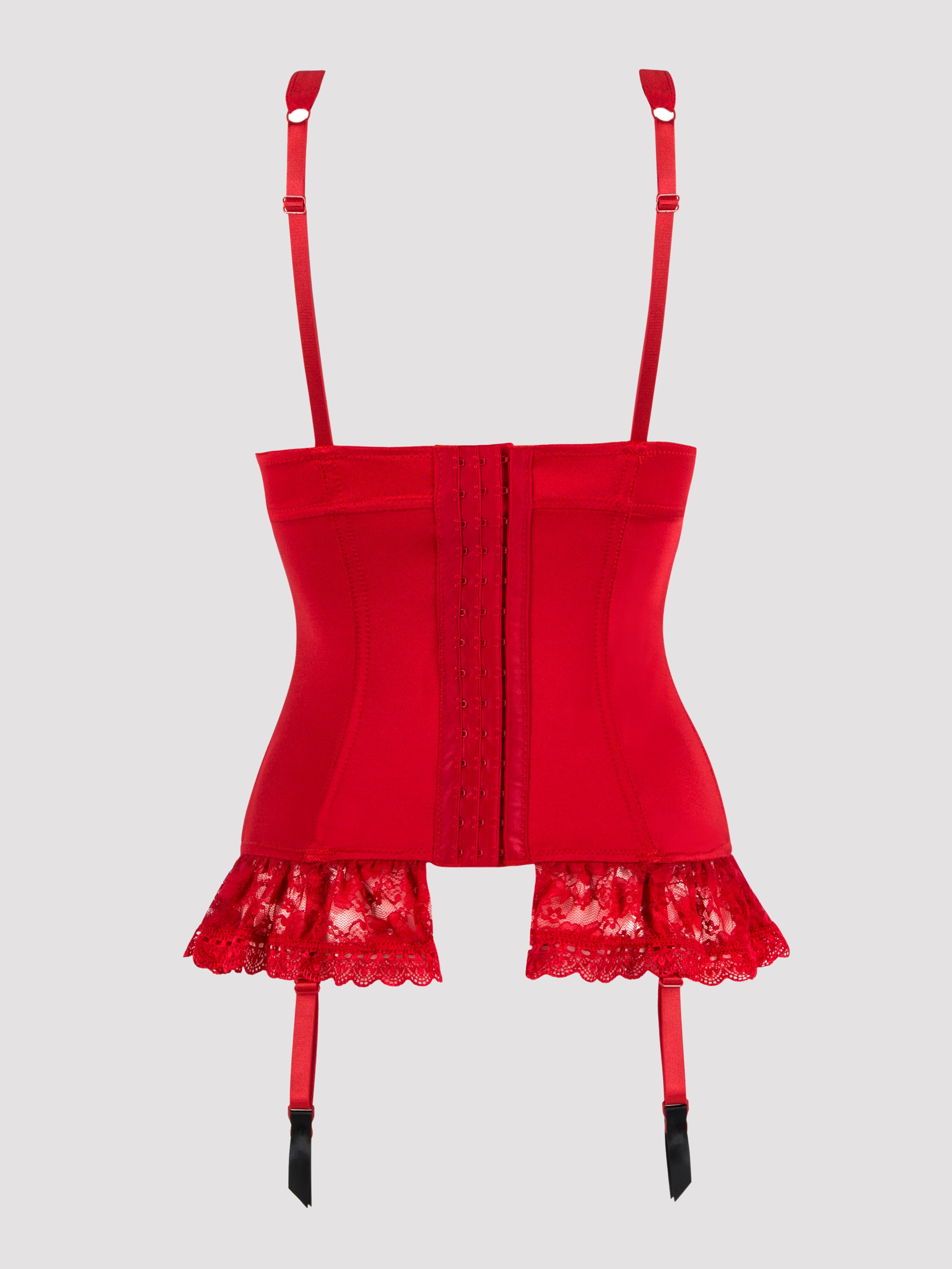 Lovehoney Seduce Me Push-Up Basque Set, Red, vanilla