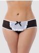 Lovehoney Fantasy Crotchless French Maid Ruffle-Back Panties, Black, hi-res