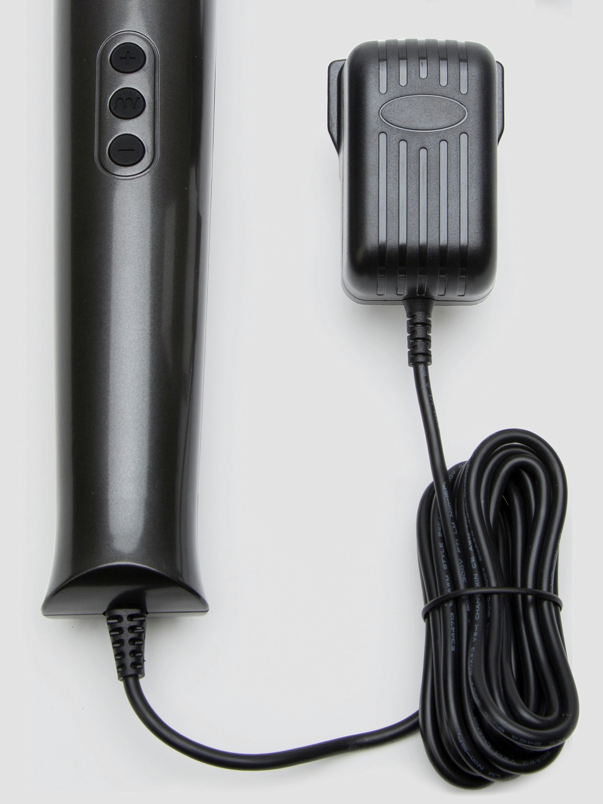 Lovehoney Deluxe Black Mains Powered Wand Vibrator, Black, hi-res