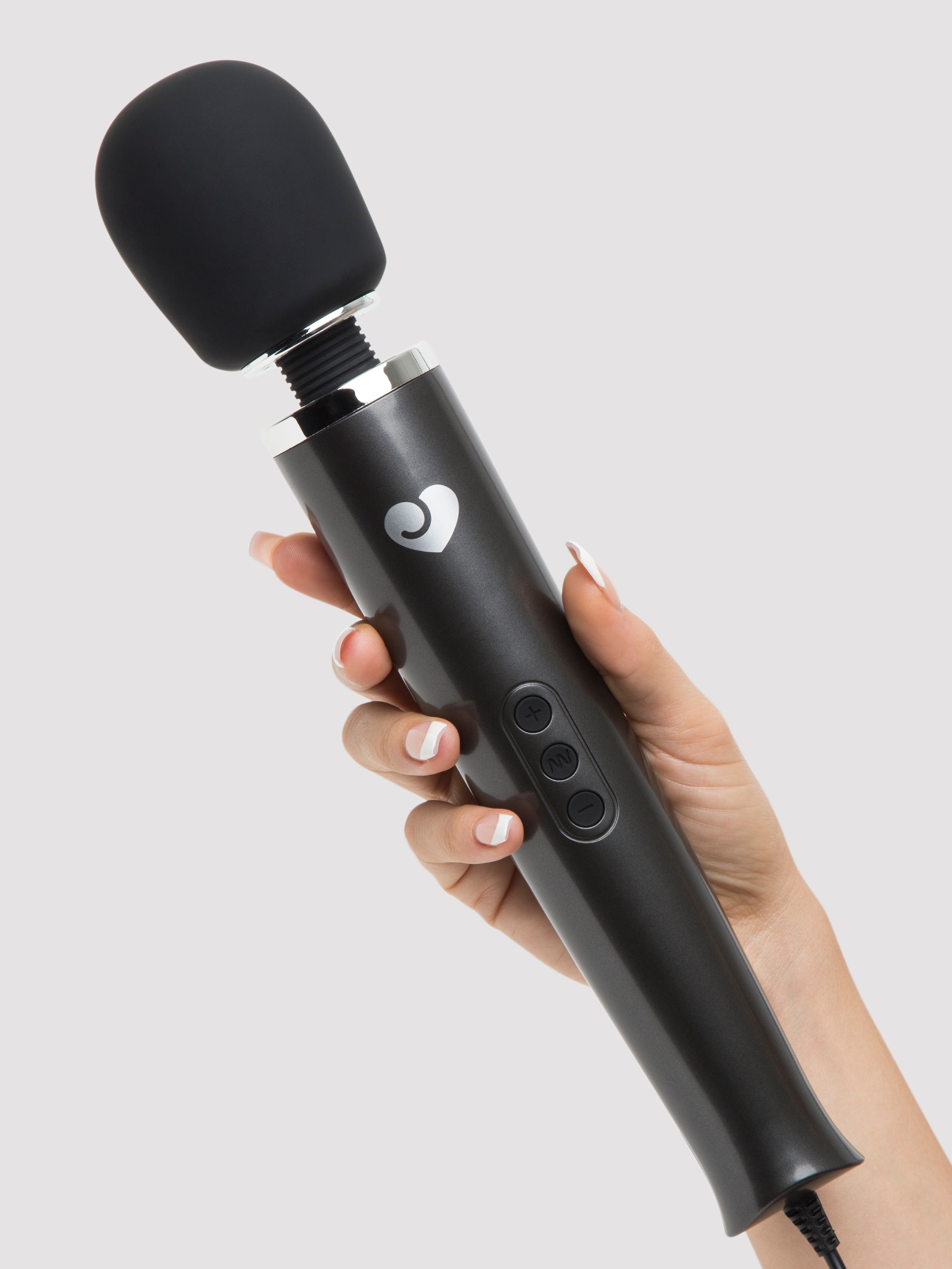 Lovehoney Deluxe Black Mains Powered Wand Vibrator, Black, hi-res