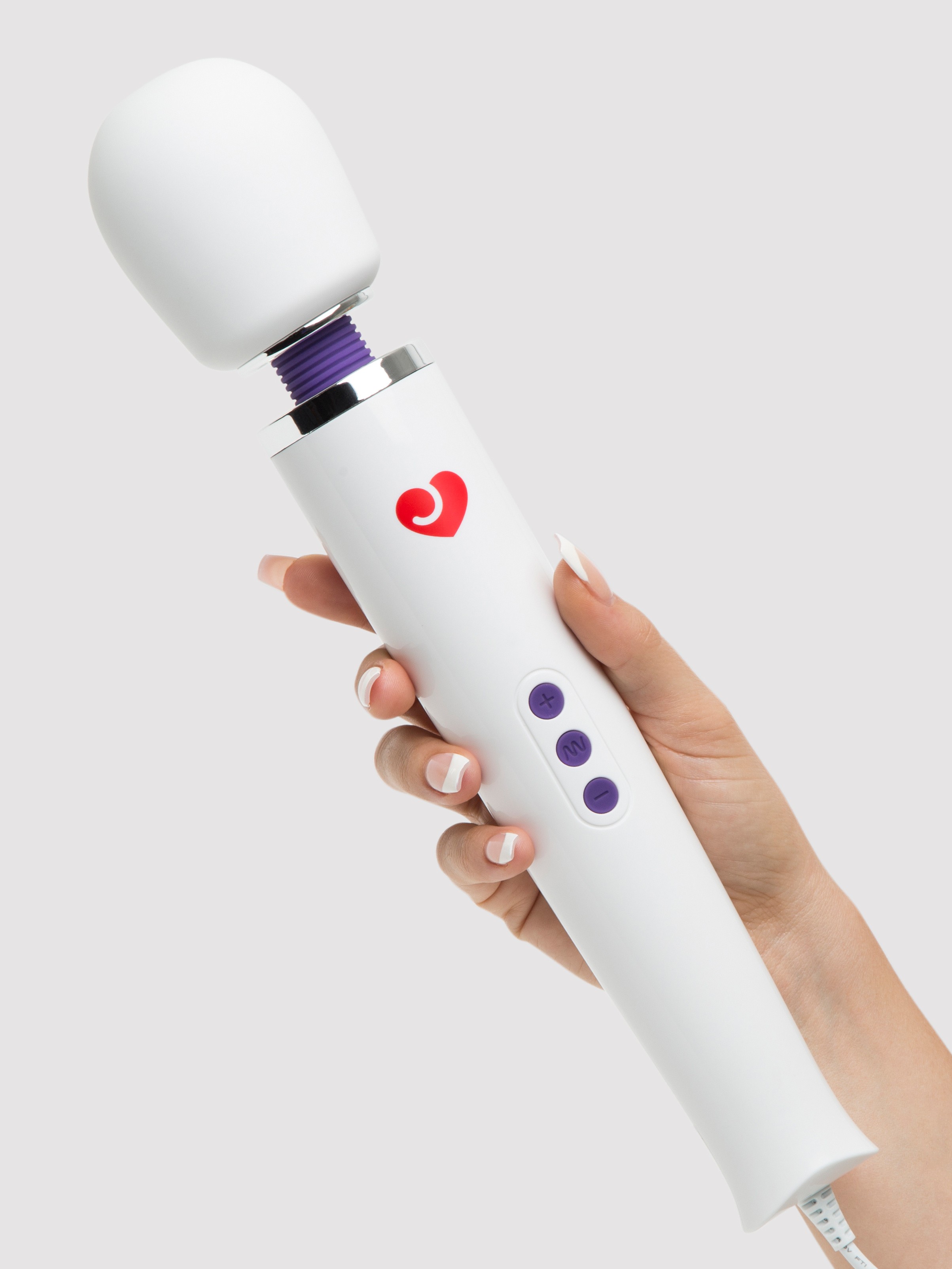Lovehoney Deluxe Extra Powerful Mains Powered Magic Wand Vibrator, White, hi-res