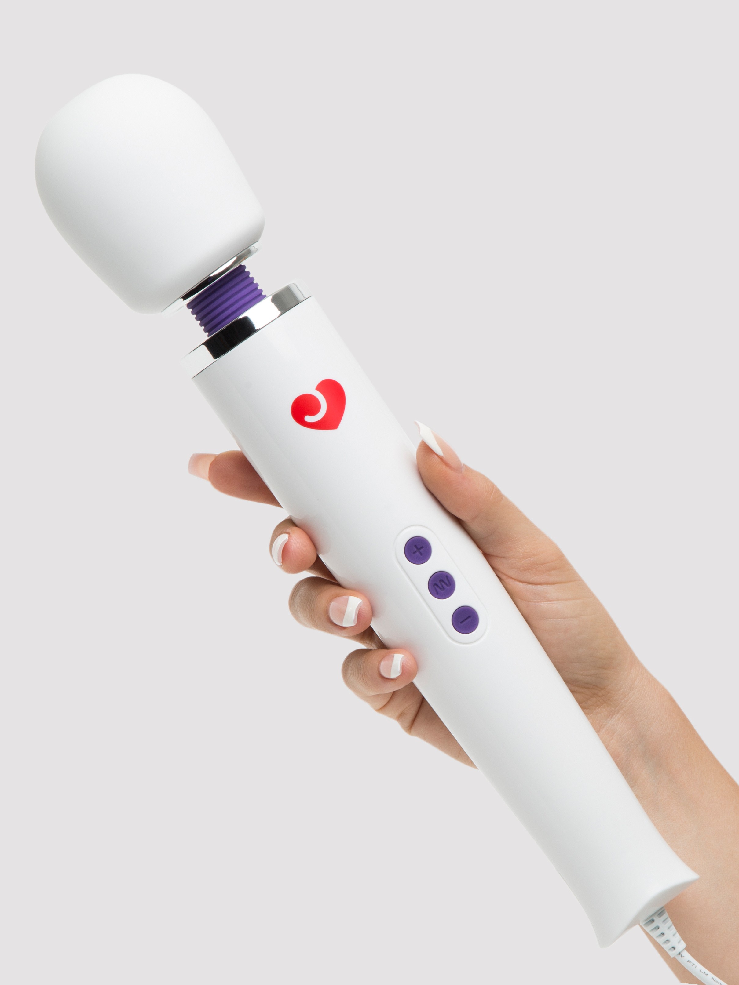 Lovehoney Deluxe Extra Powerful Plug In Massage Wand Vibrator, White, hi-res