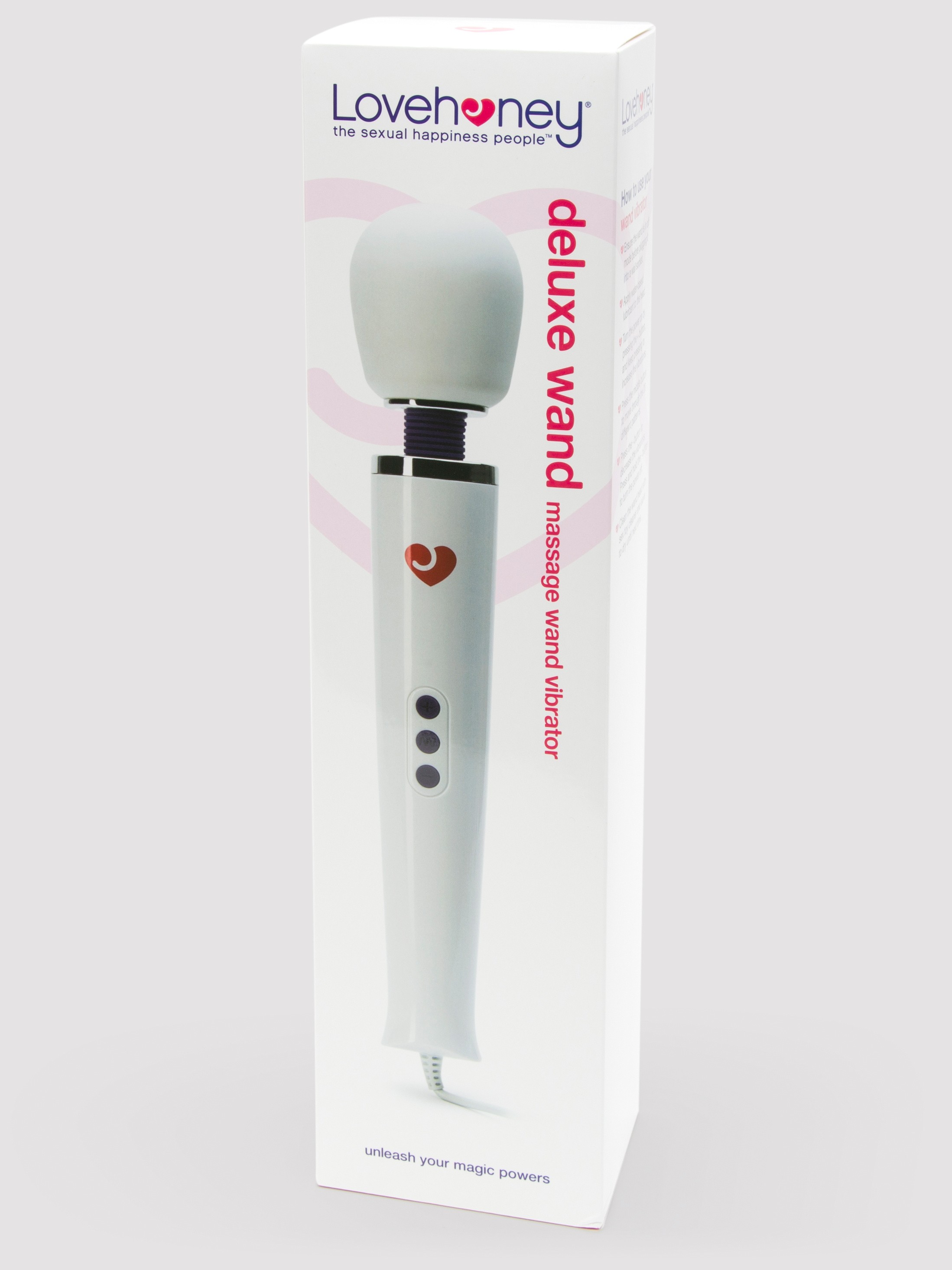 Lovehoney Deluxe Extra Powerful Plug In Massage Wand Vibrator, White, hi-res