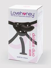 Lovehoney Deluxe Strap-On Harness Kit with 2 Silicone Dildos, Black, hi-res