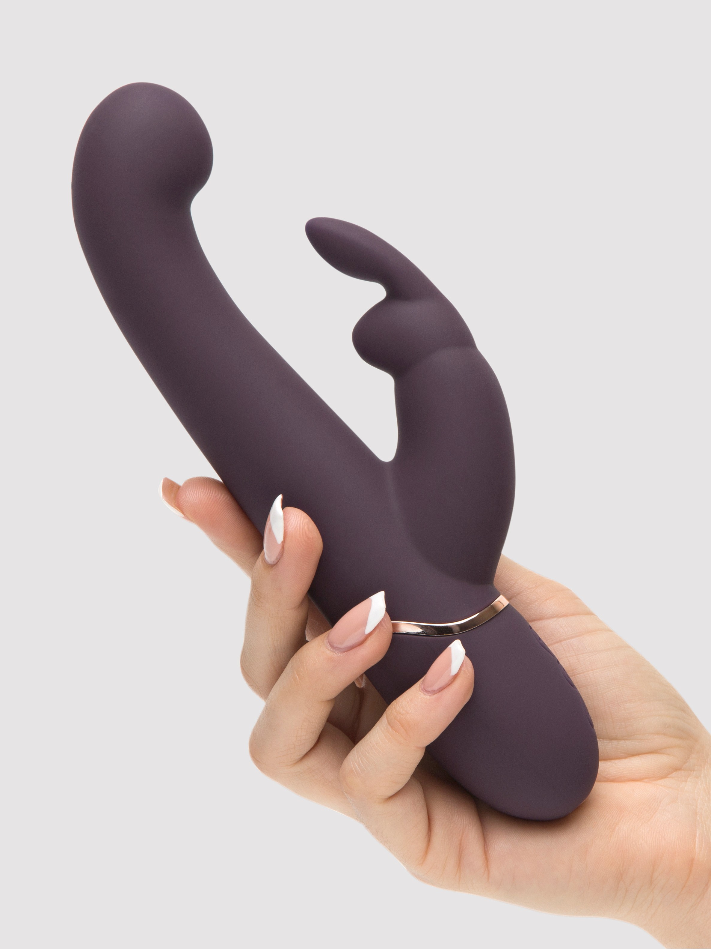 Fifty Shades Freed Come to Bed Rechargeable Slimline G-Spot Rabbit Vibrator, Purple, hi-res