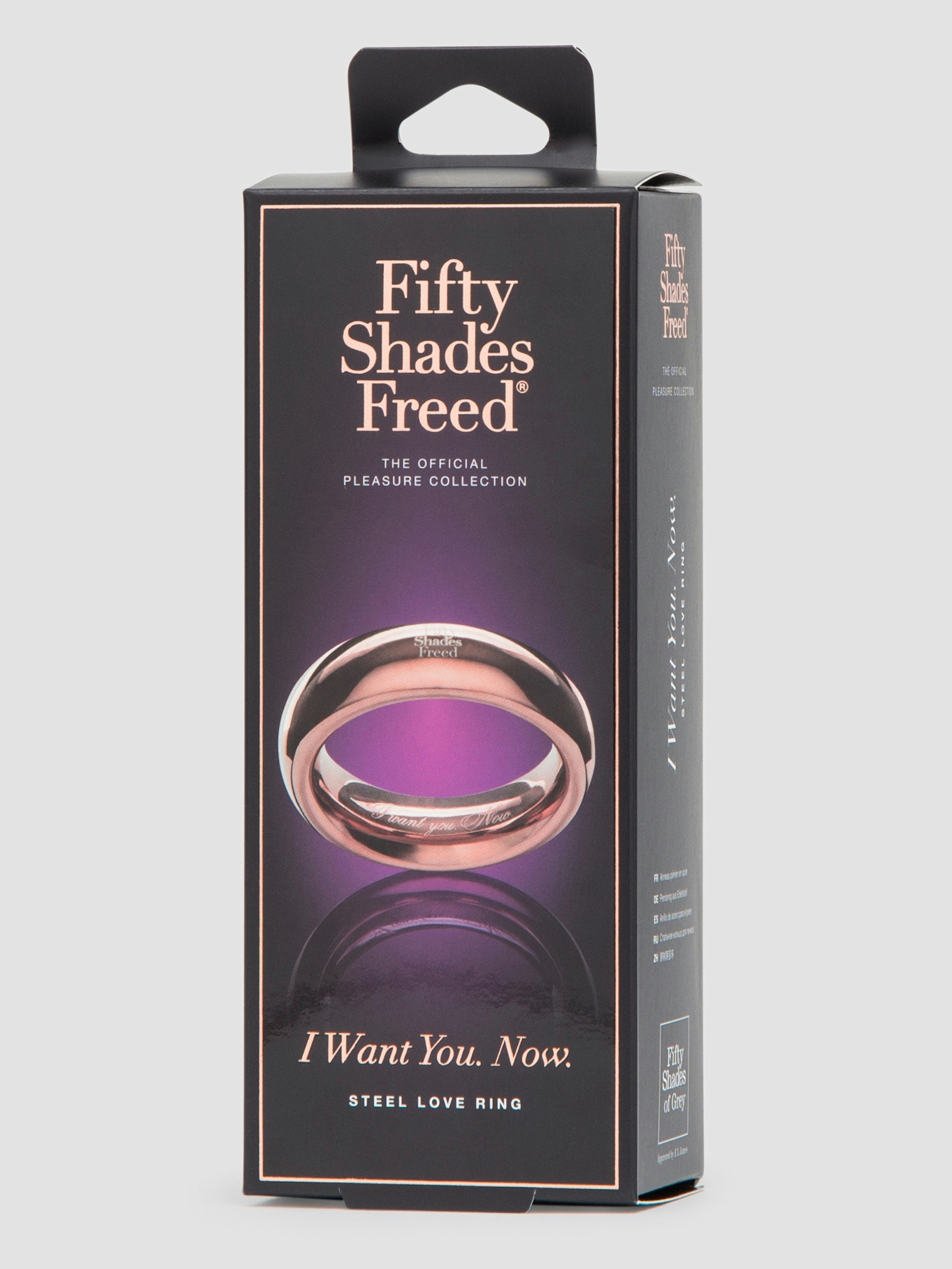 Fifty Shades Freed I Want You. Now. Steel Love Ring 1.73 Inch, Gold, hi-res