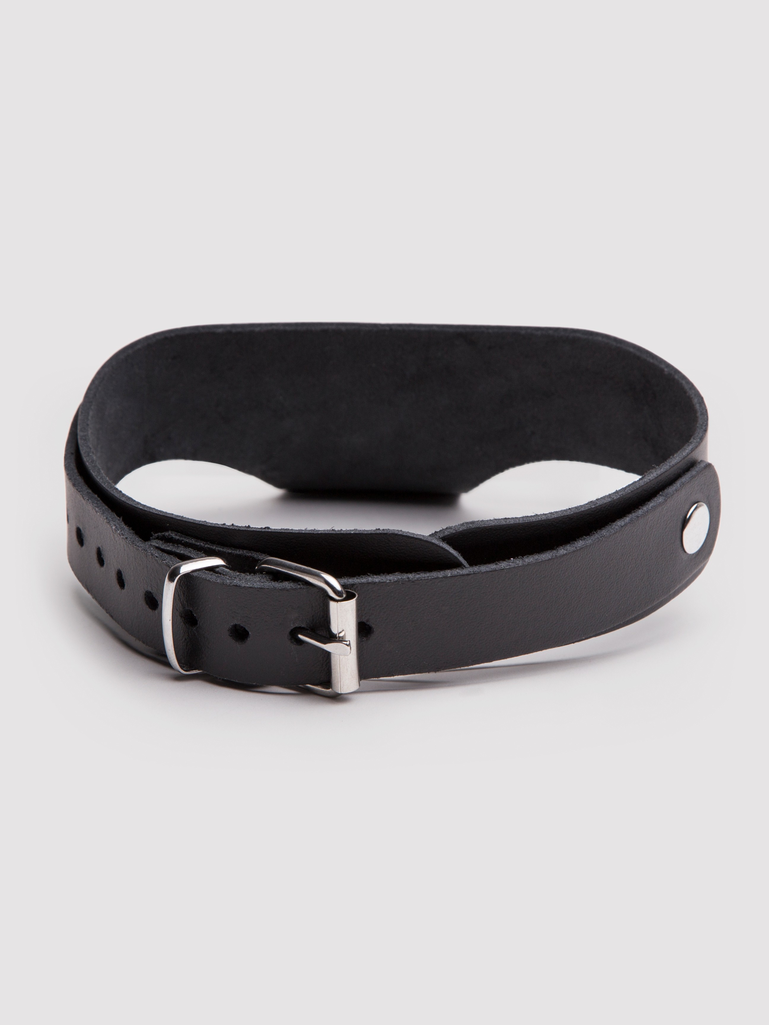 DOMINIX Deluxe Leather Collar with Cock Ring, Black, hi-res