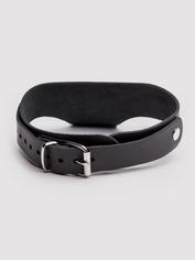 DOMINIX Deluxe Leather Collar with Cock Ring, Black, hi-res