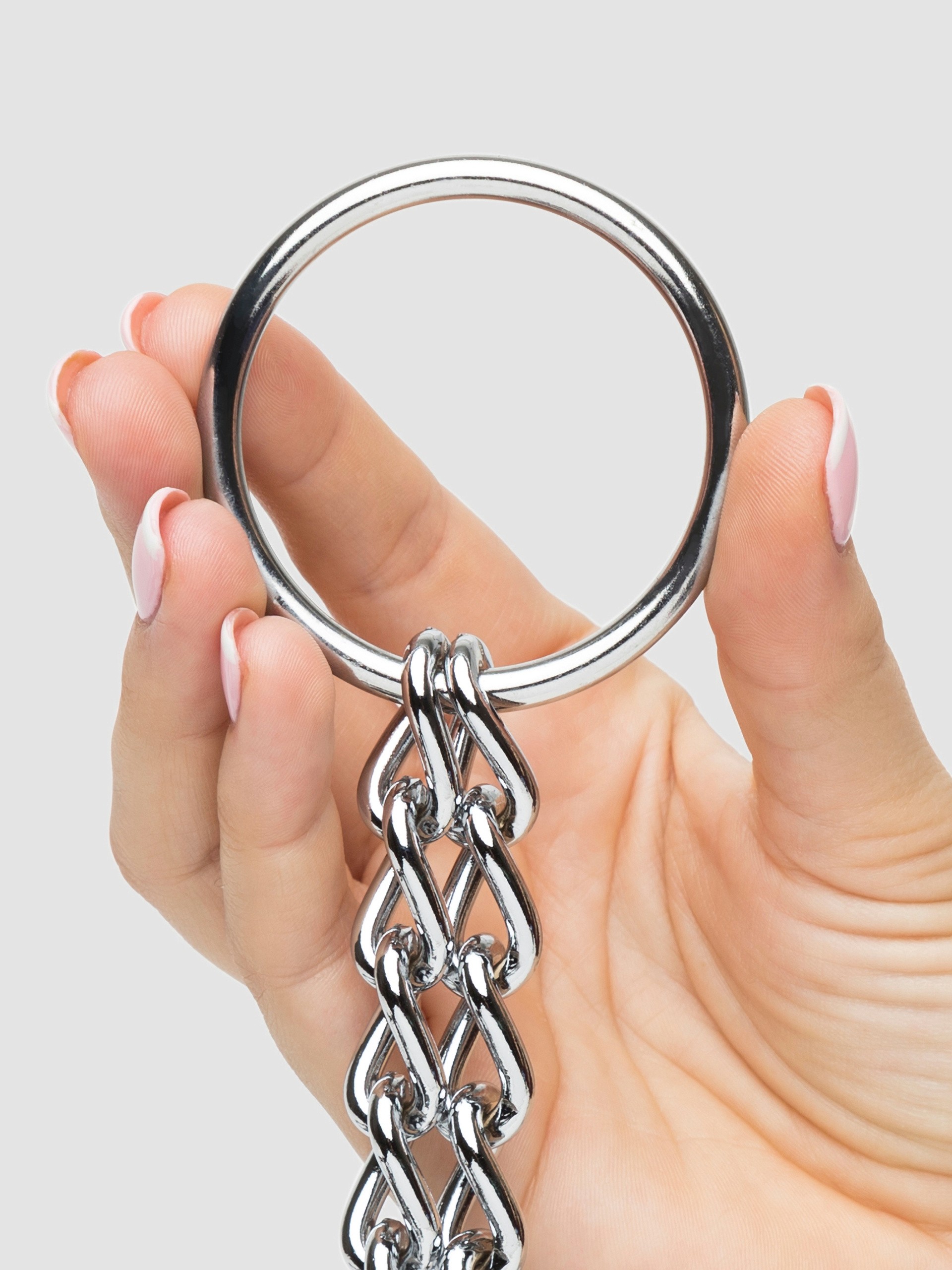 DOMINIX Deluxe Leather Collar with Cock Ring, Black, hi-res