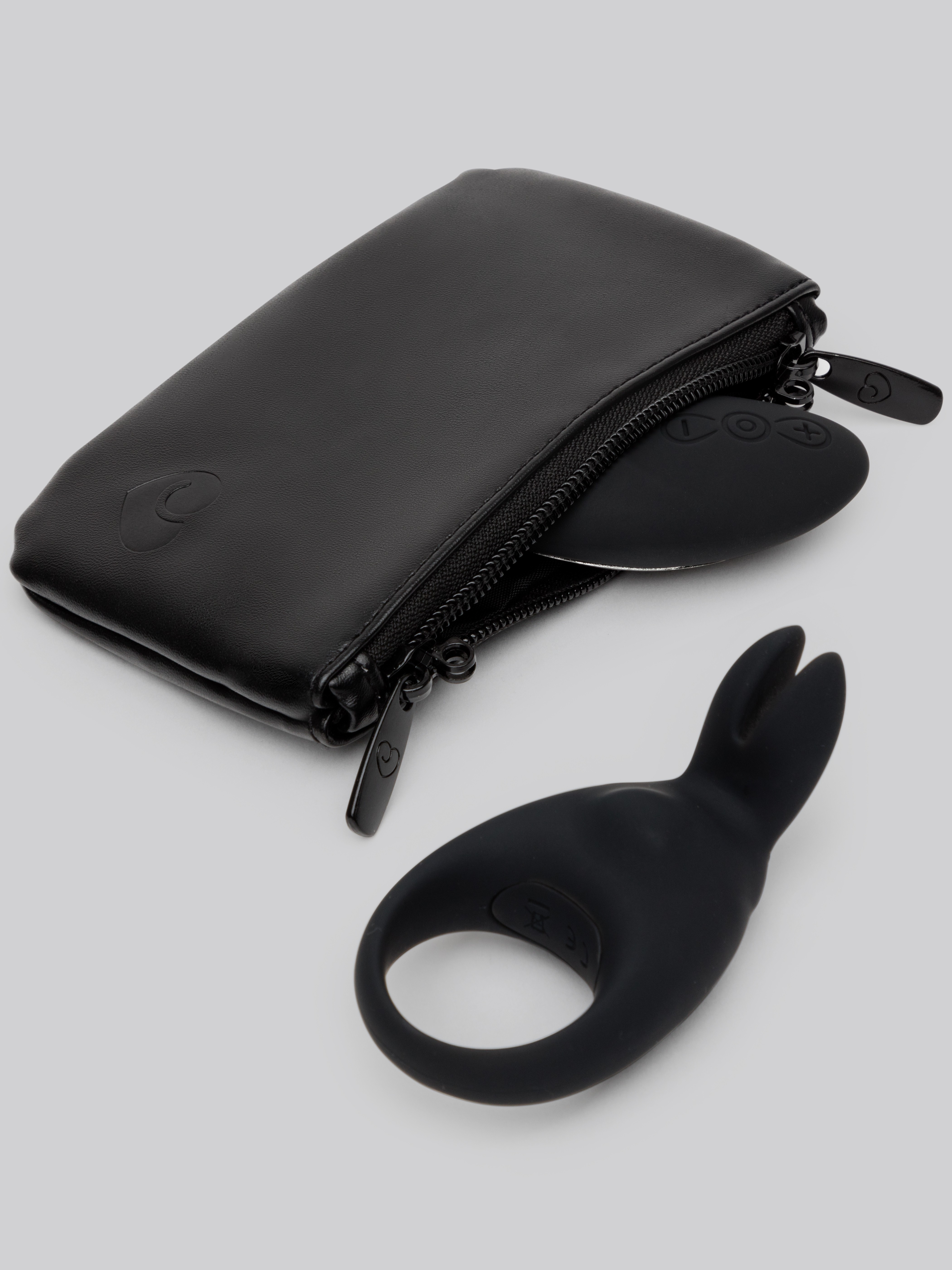 Desire Luxury Rechargeable Remote Control Rabbit Cock Ring, Black, hi-res