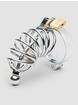 Impound Corkscrew Male Chastity Cage with Urethral Sound, Silver, hi-res