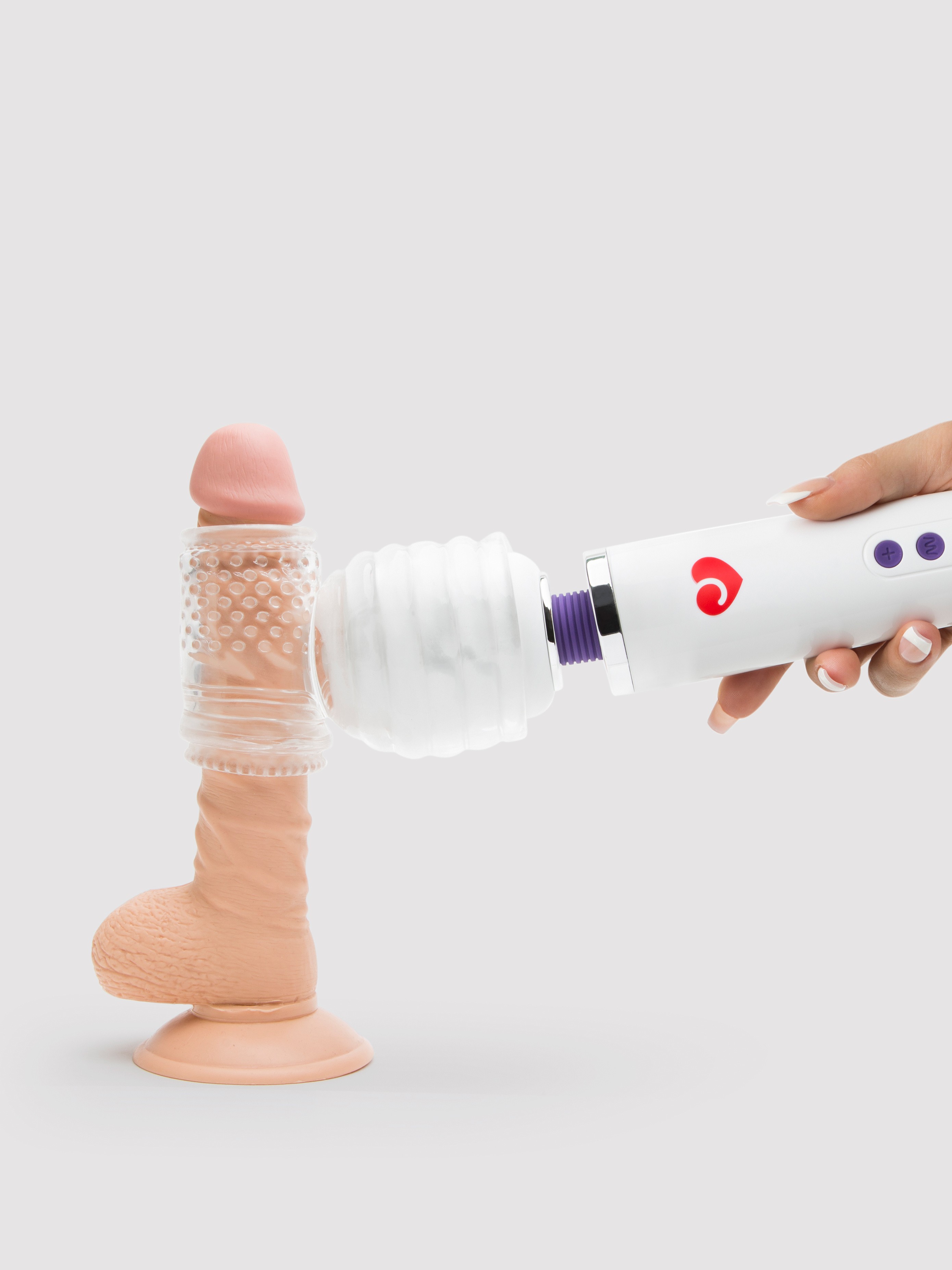 Lovehoney Hummer Deluxe Male Masturbator Wand Attachment, Clear, hi-res