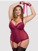 Lovehoney Moonlight Wine Crotchless Plunge Body, Red, hi-res