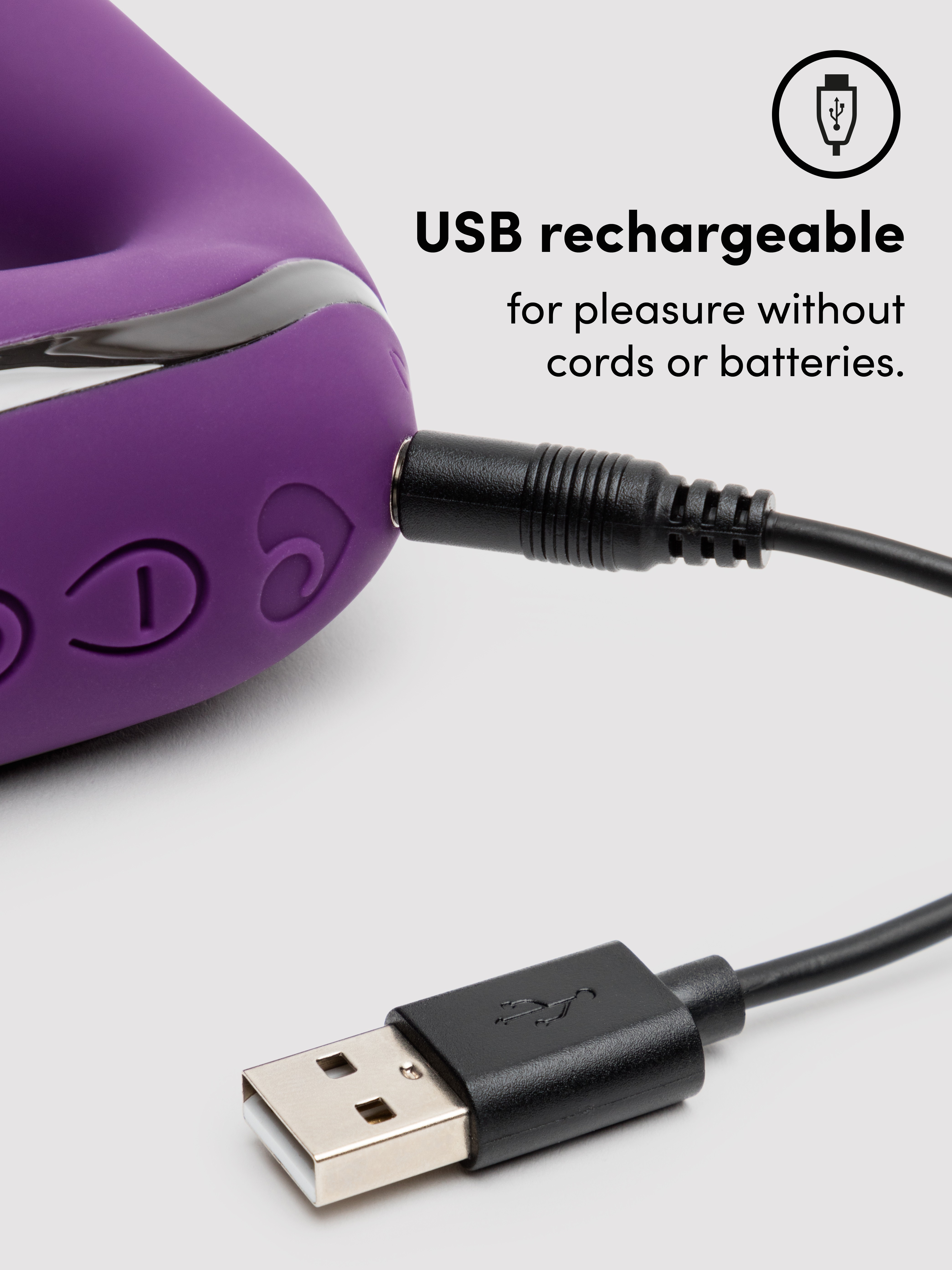 Desire Luxury Rechargeable Strapless Strap-On Dildo Vibrator, Purple, hi-res