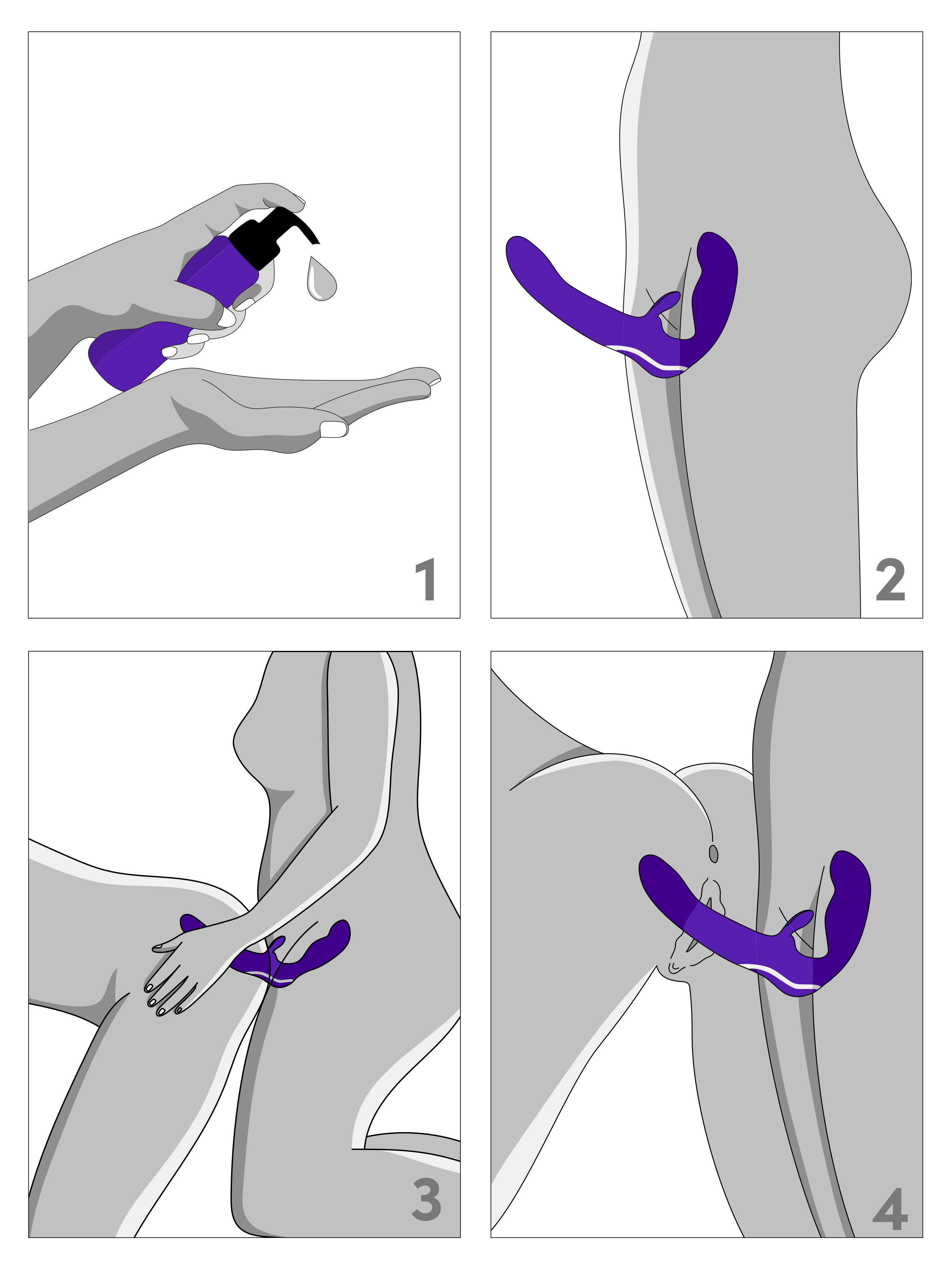 Desire Luxury Rechargeable Strapless Strap-On Dildo Vibrator, Purple, hi-res