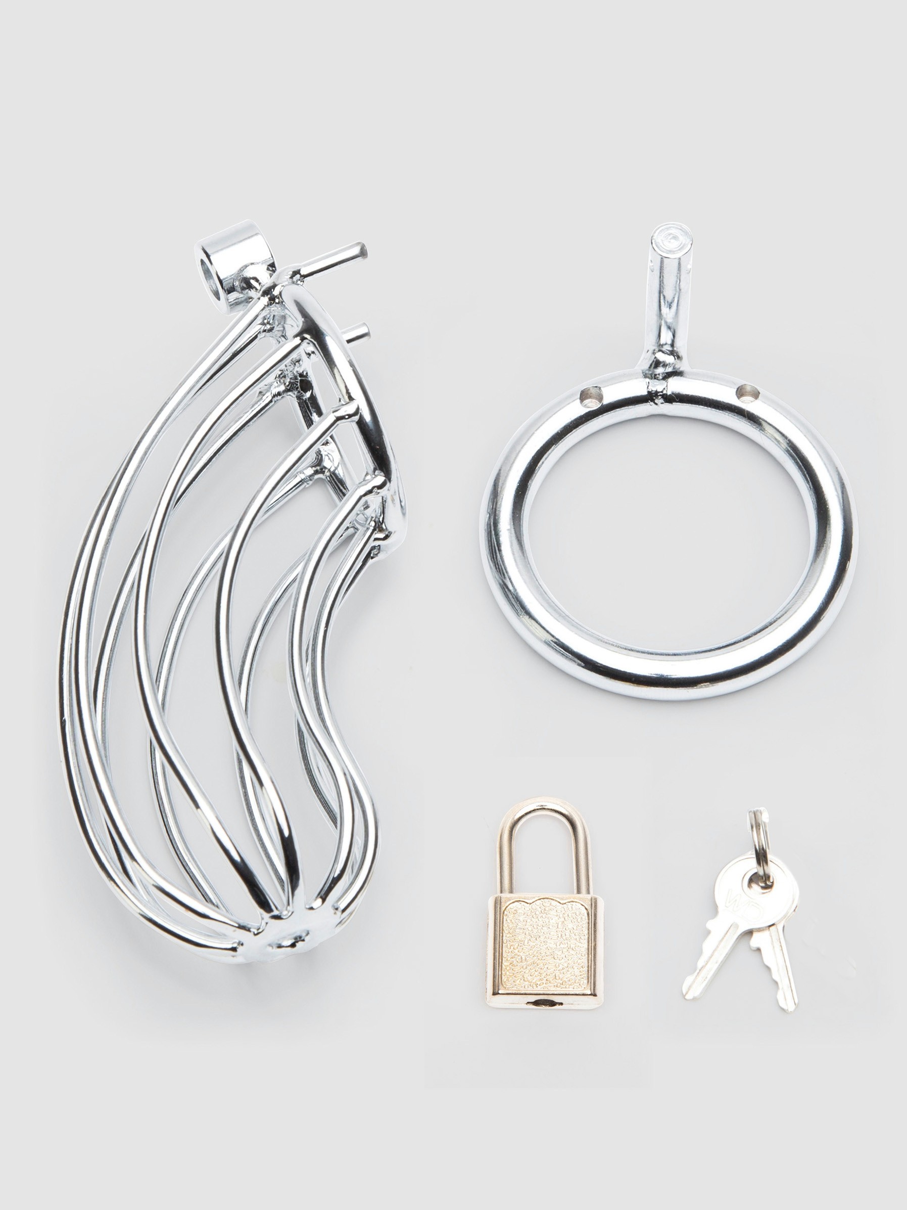 DOMINIX Deluxe The Prisoner Cock Cage, Silver, hi-res