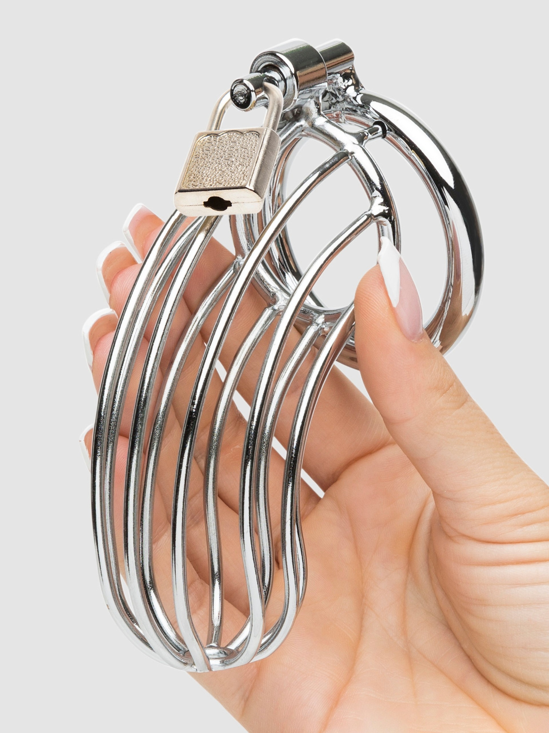 DOMINIX Deluxe The Prisoner Cock Cage, Silver, hi-res