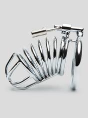 DOMINIX Deluxe Chastity Cock Cage 3.5 Inch, Silver, hi-res