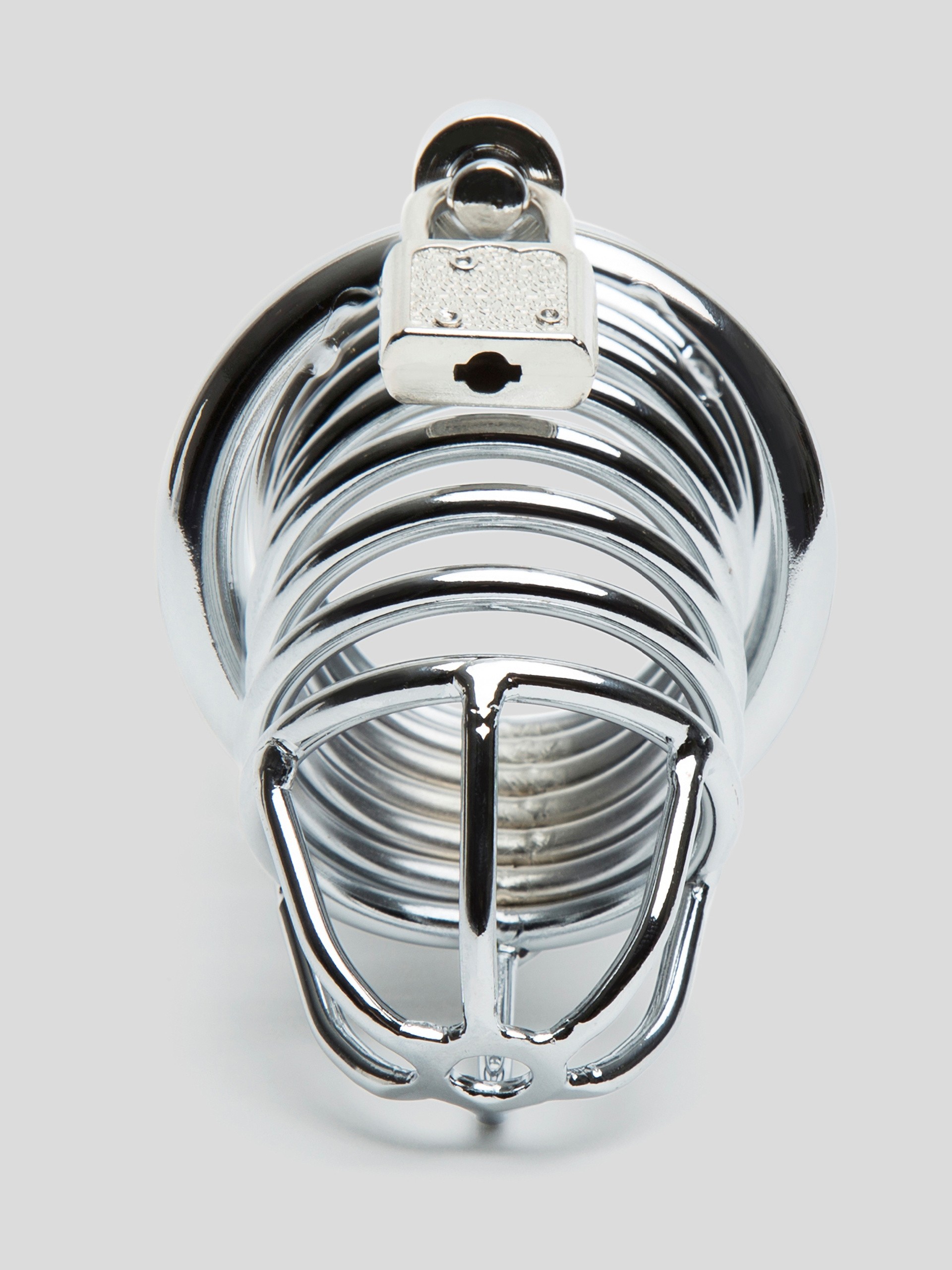 DOMINIX Deluxe Chastity Cock Cage 3.5 Inch, Silver, hi-res