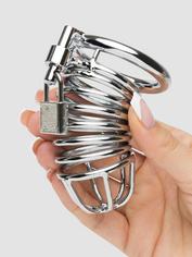 DOMINIX Deluxe Chastity Cock Cage 3.5 Inch, Silver, hi-res