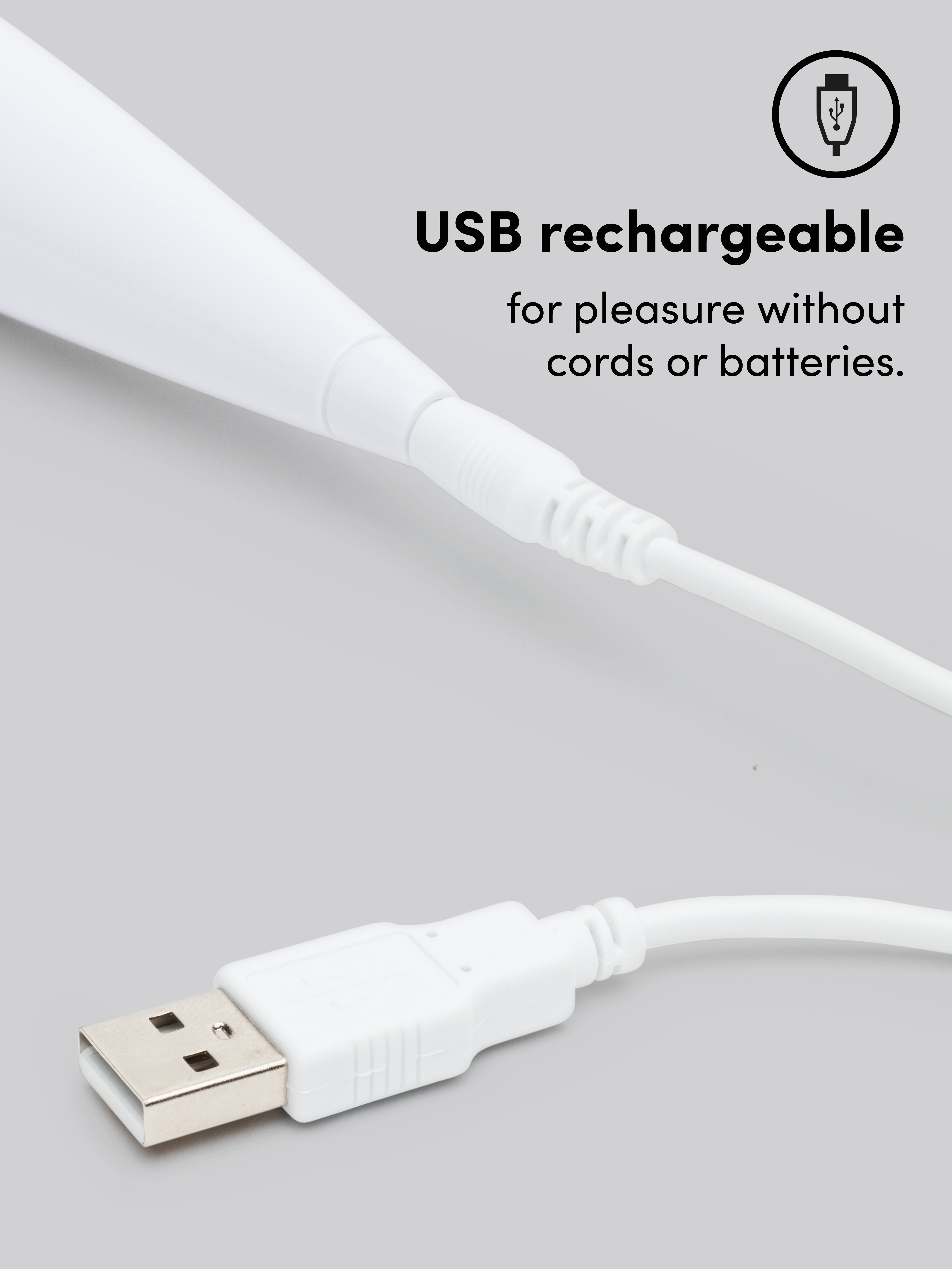 Lovehoney Deluxe Rechargeable Mini Massage Wand Vibrator, White, hi-res