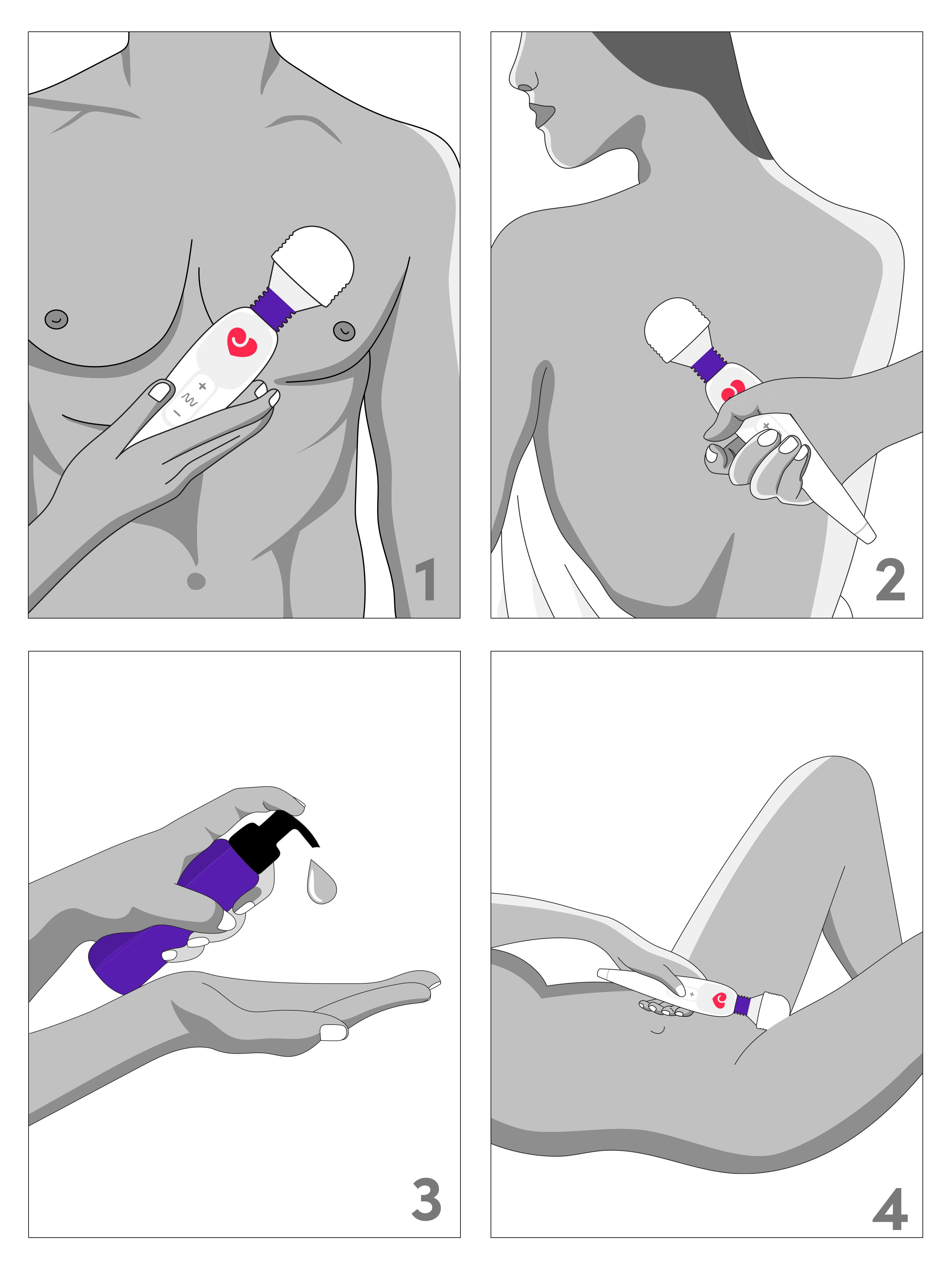 Lovehoney Deluxe Rechargeable Mini Massage Wand Vibrator, White, hi-res