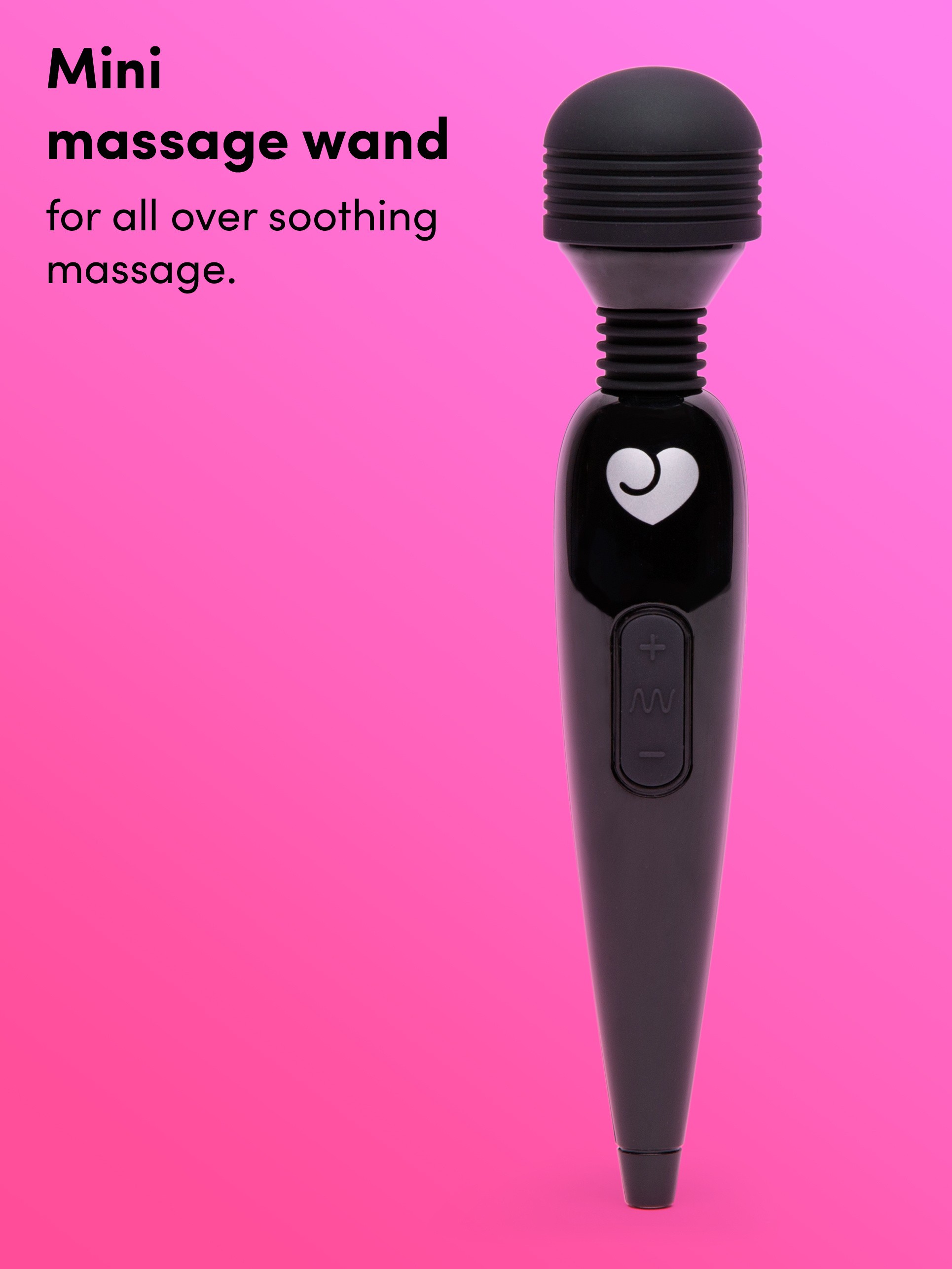 Lovehoney Deluxe Rechargeable Mini Massage Wand Vibrator, Black, hi-res