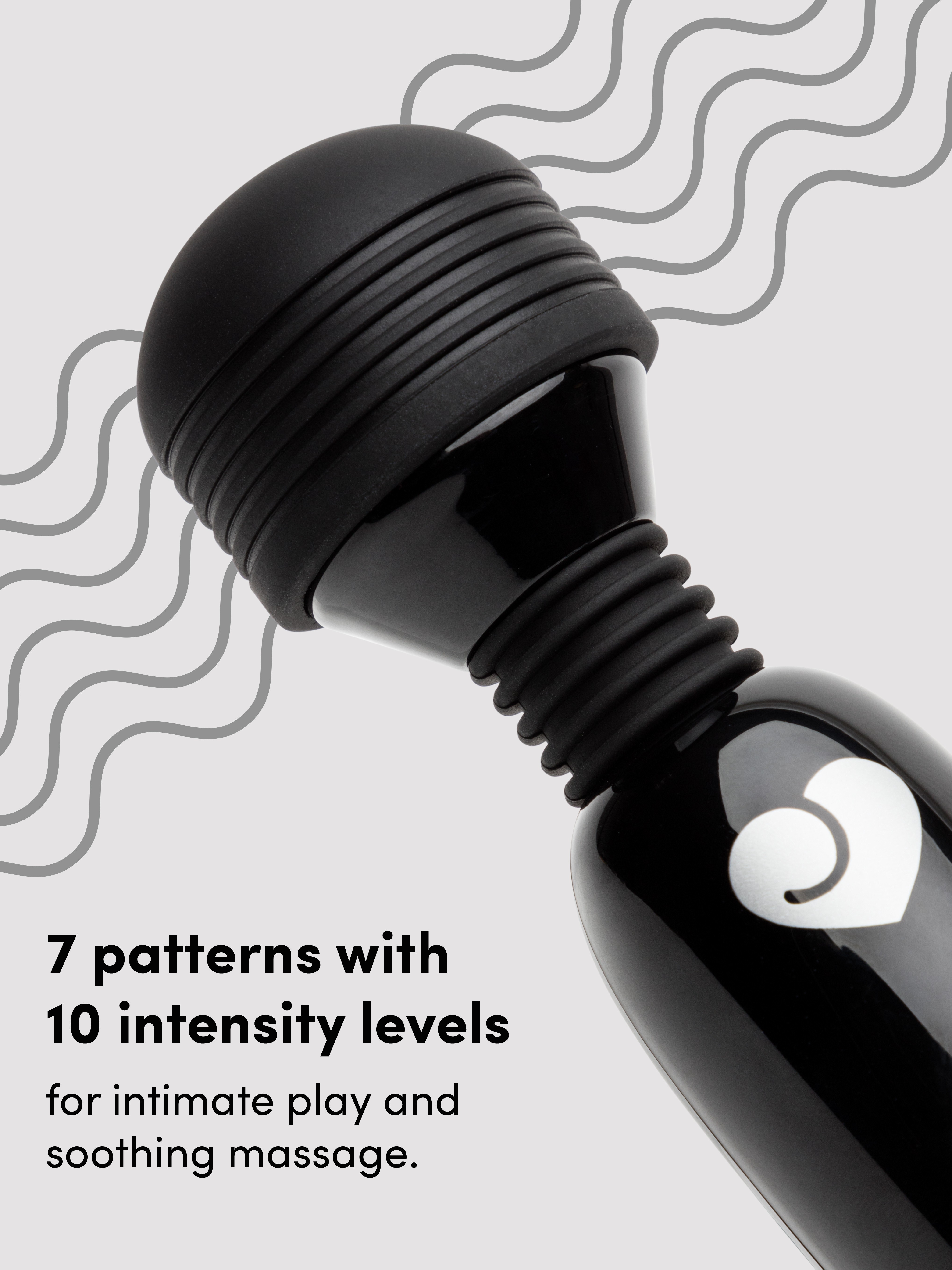 Lovehoney Deluxe Rechargeable Mini Massage Wand Vibrator, Black, hi-res