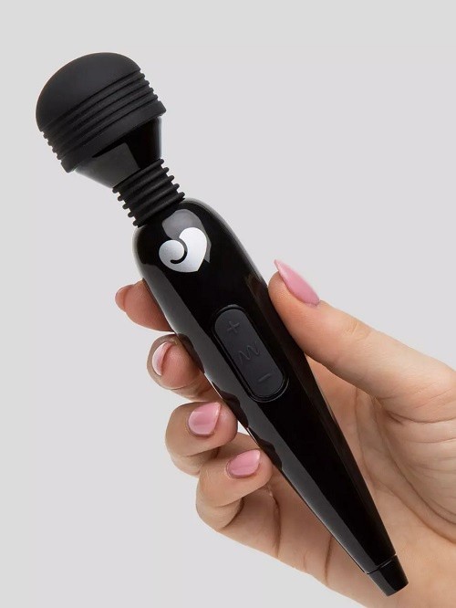 Lovehoney Deluxe Rechargeable Mini Massage Wand Vibrator, Black, hi-res