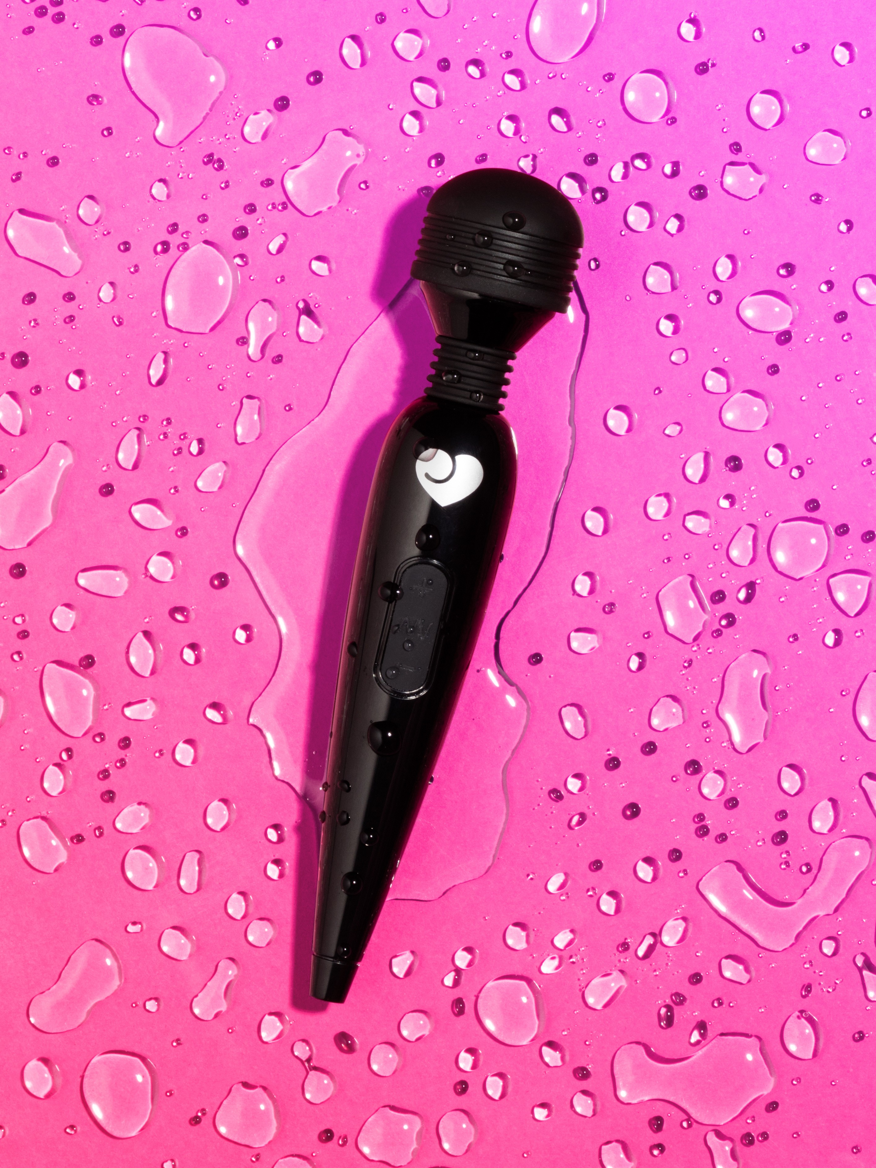 Lovehoney Deluxe Rechargeable Mini Massage Wand Vibrator, Black, hi-res