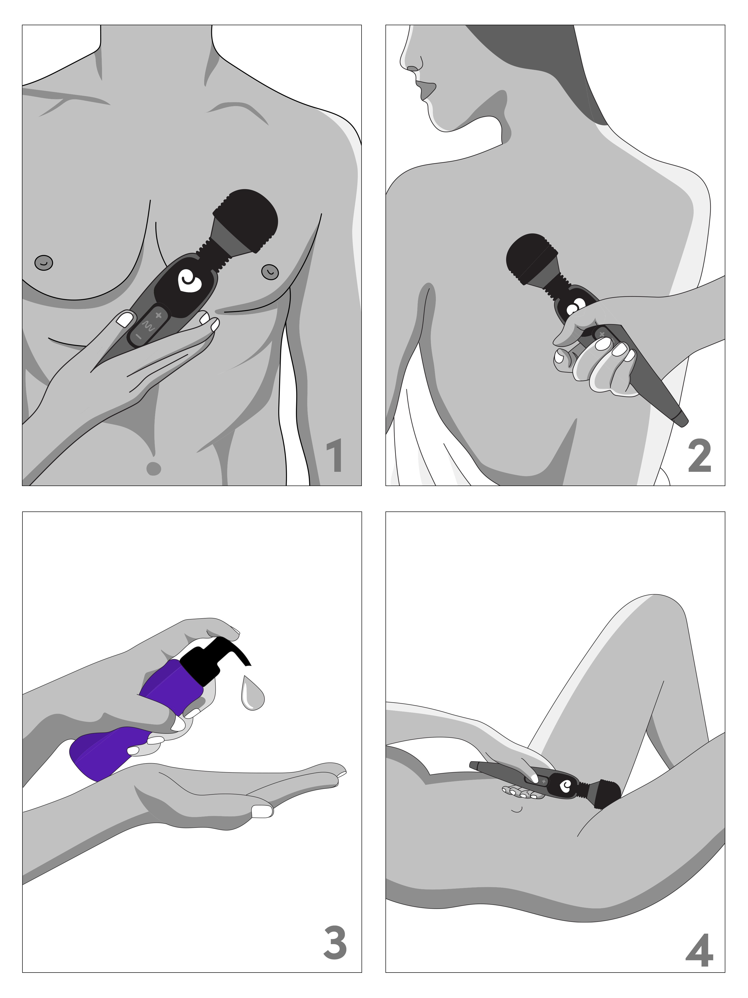 Lovehoney Deluxe Rechargeable Mini Massage Wand Vibrator, Black, hi-res