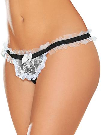 Escante Crotchless French Maid Thong