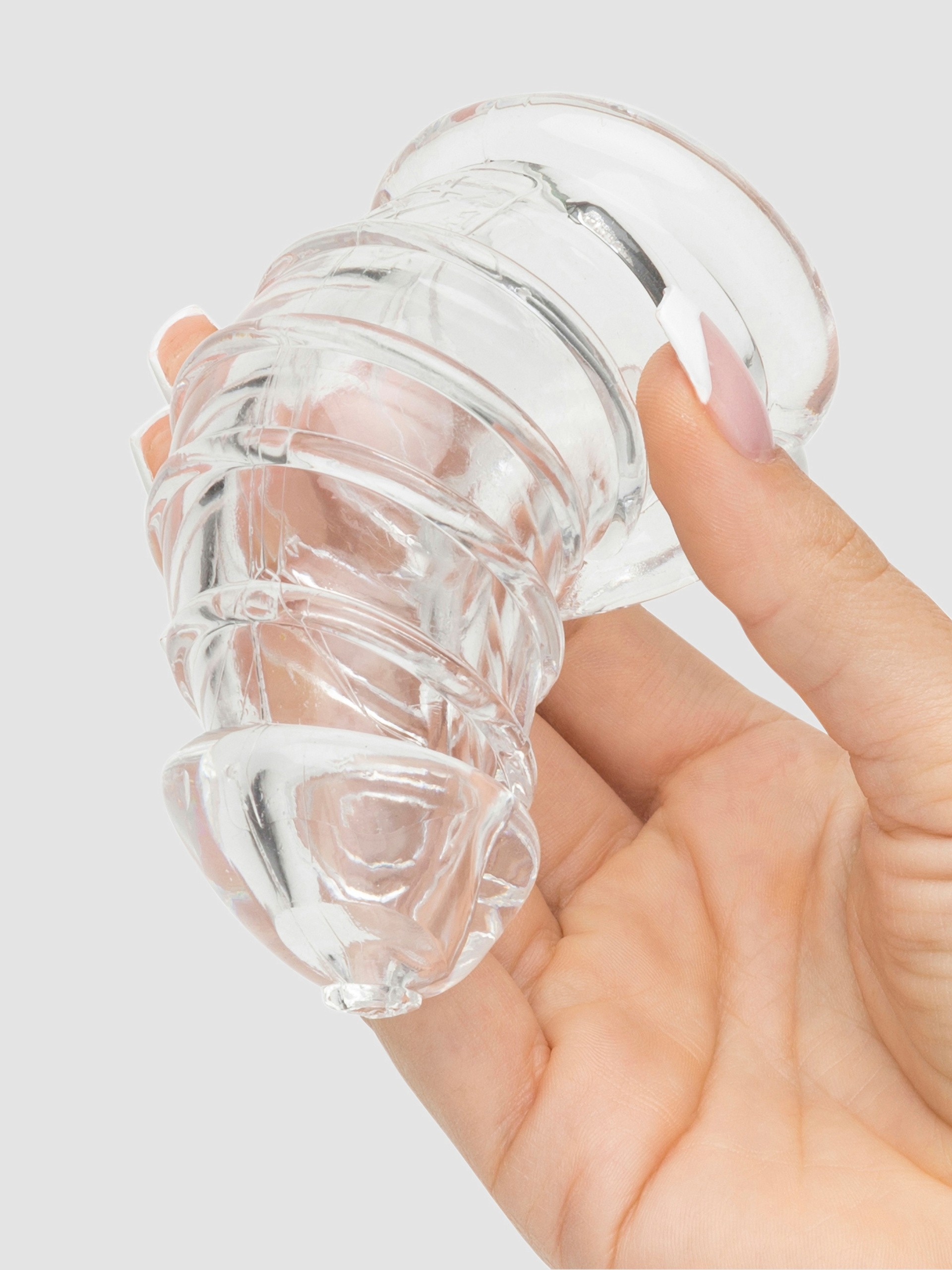 Master Series Detained Stretchy Soft Chastity Cage, Clear, hi-res