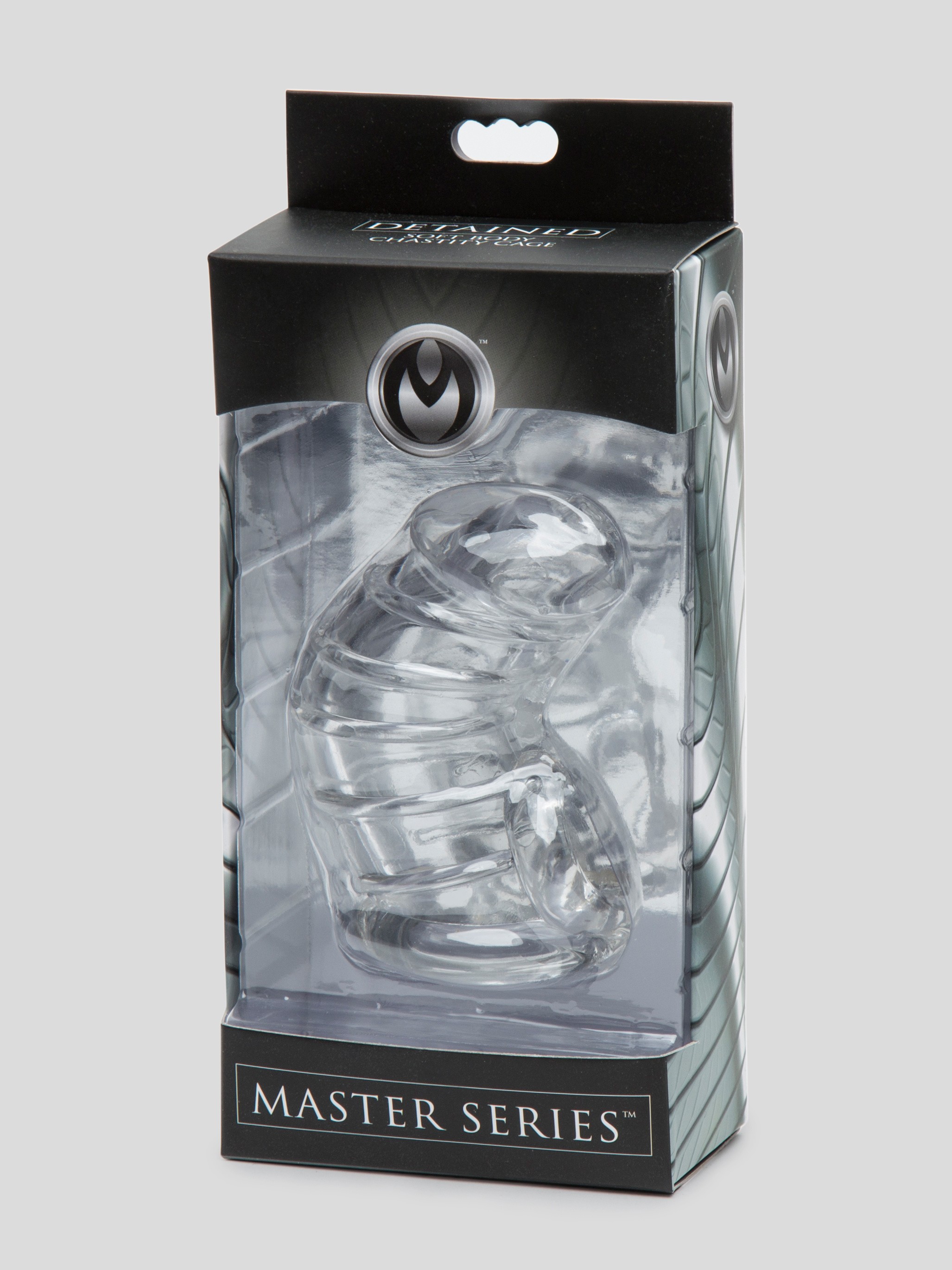 Master Series Detained Stretchy Soft Chastity Cage, Clear, hi-res