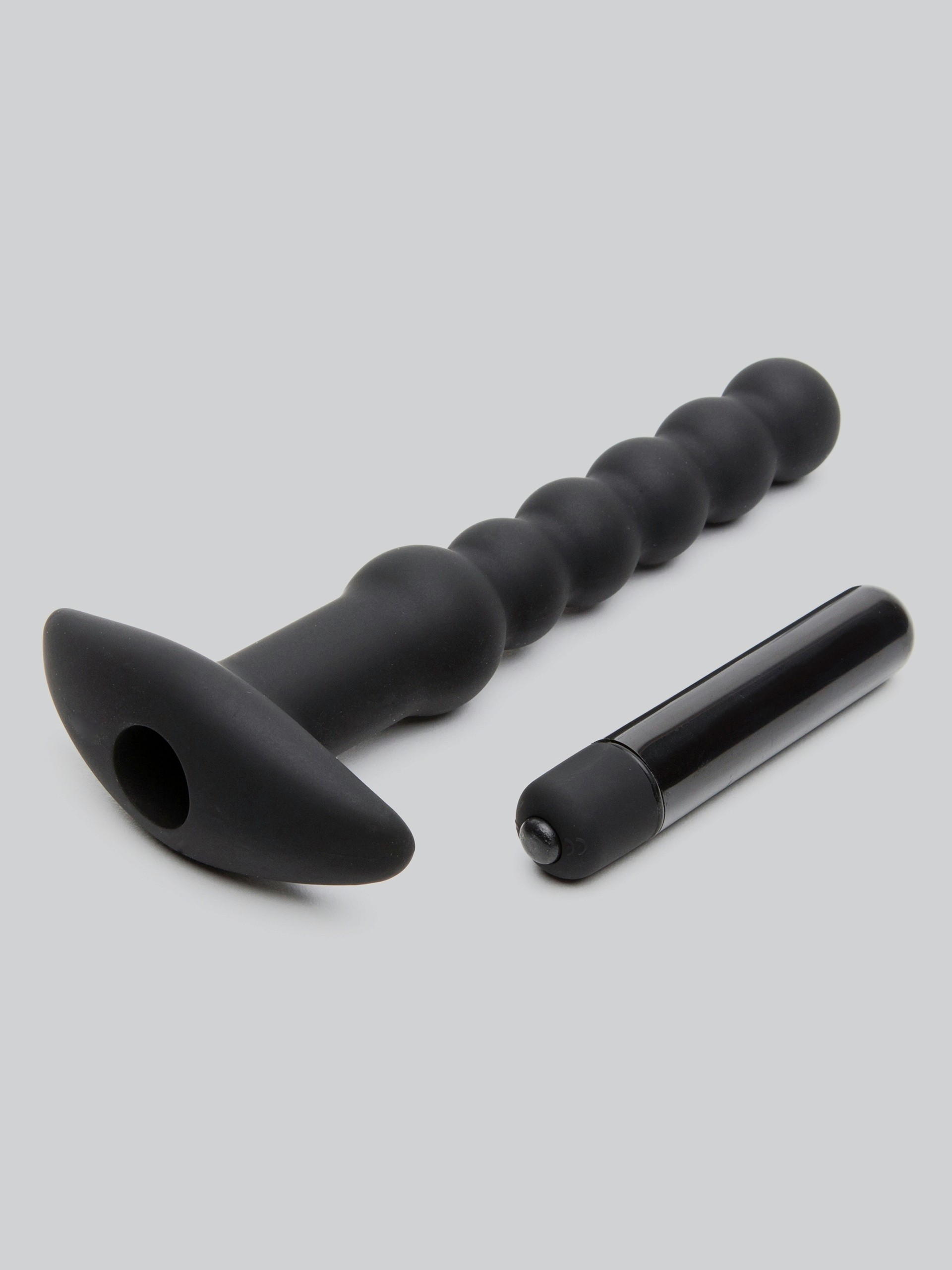 Lovehoney Smooth Mover 10 Function Beaded Anal Vibrator, Black, hi-res