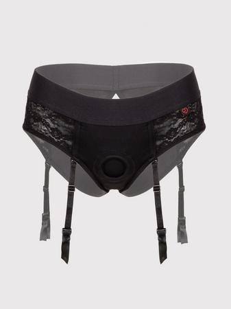 Lovehoney Unisex Crotchless Open-Back Lace Harness Briefs
